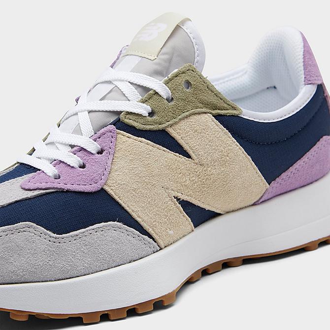 Front view of Women's New Balance 327 Patchwork Casual Shoes in Natural Indigo/Raw Amethyst Click to zoom