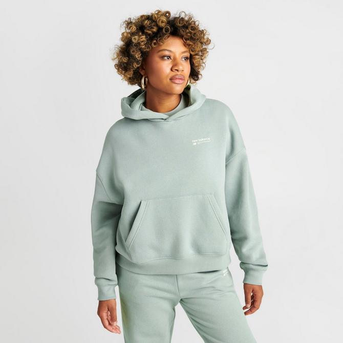 Women's New Balance Linear Heritage Brushed Back Fleece Hoodie| Finish Line