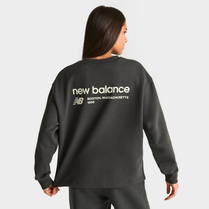 Women s New Balance Linear Heritage Brushed Back Fleece Crewneck