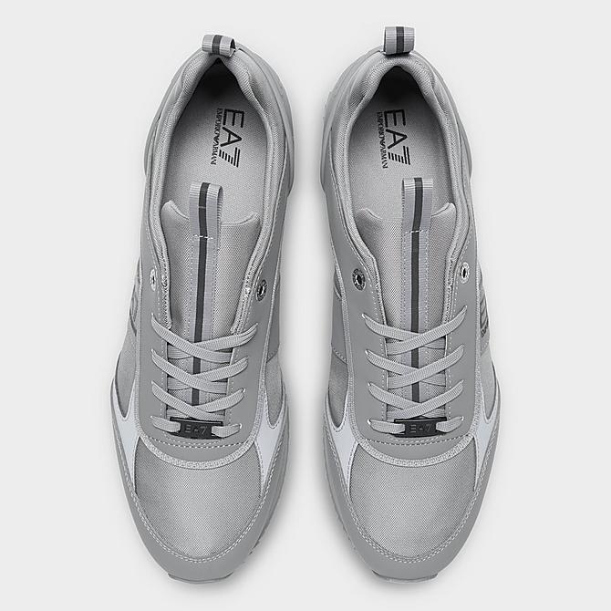 Back view of Men's Emporio Armani EA7 Mesh Trainer Casual Shoes in Grey Click to zoom