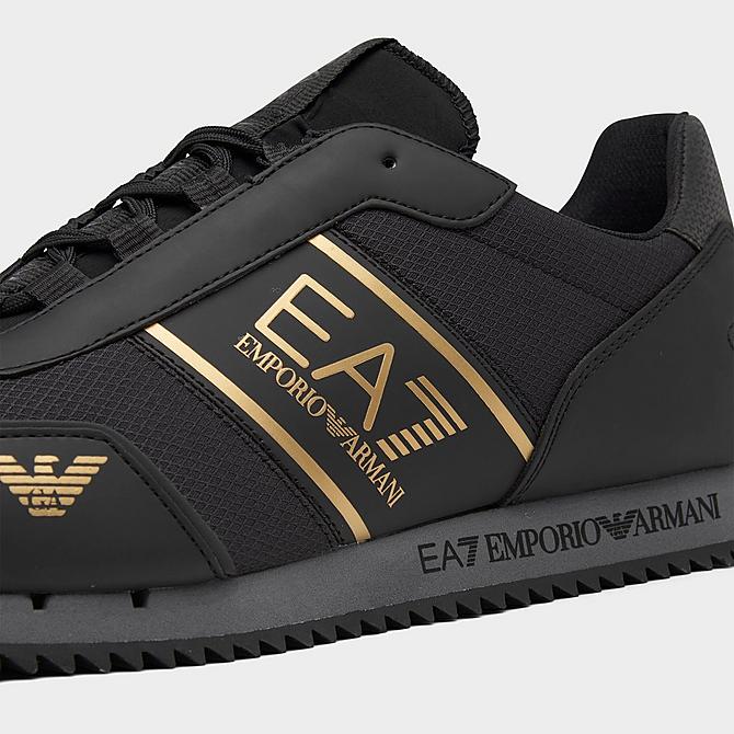 Front view of Men's EA7 Emporio Armani Sporty Casual Shoes in Black/Metallic Gold Click to zoom