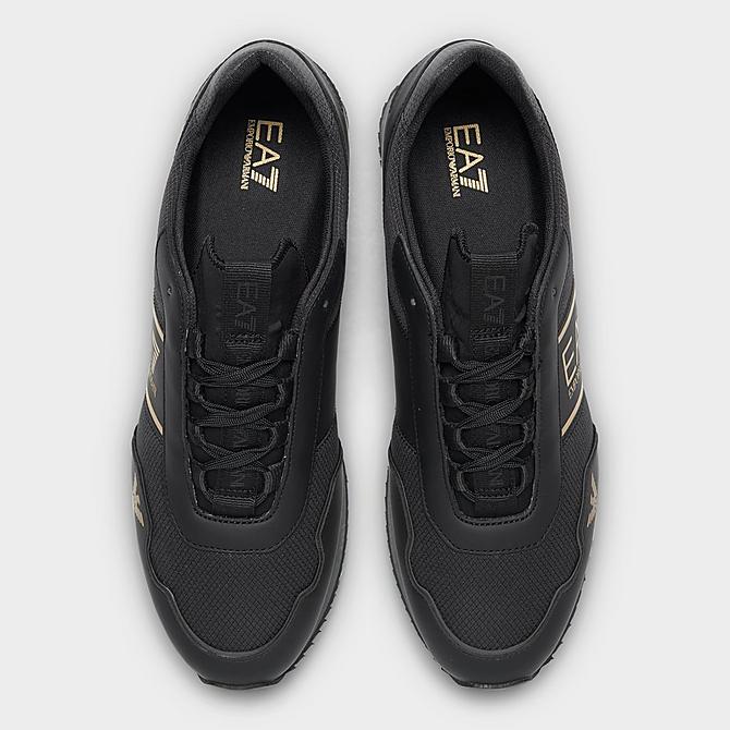 Back view of Men's EA7 Emporio Armani Sporty Casual Shoes in Black/Metallic Gold Click to zoom