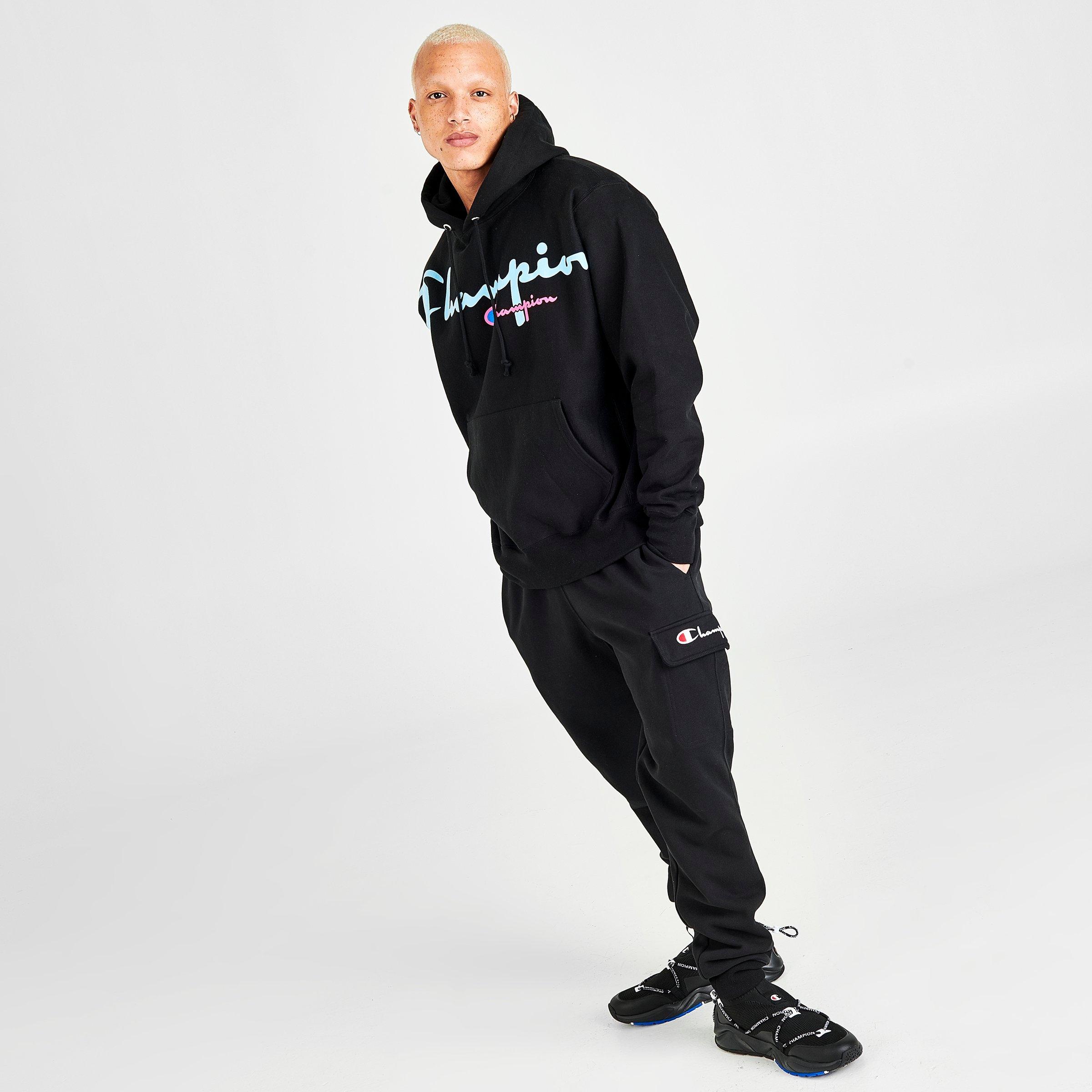 champion multi logo sleeve hoodie
