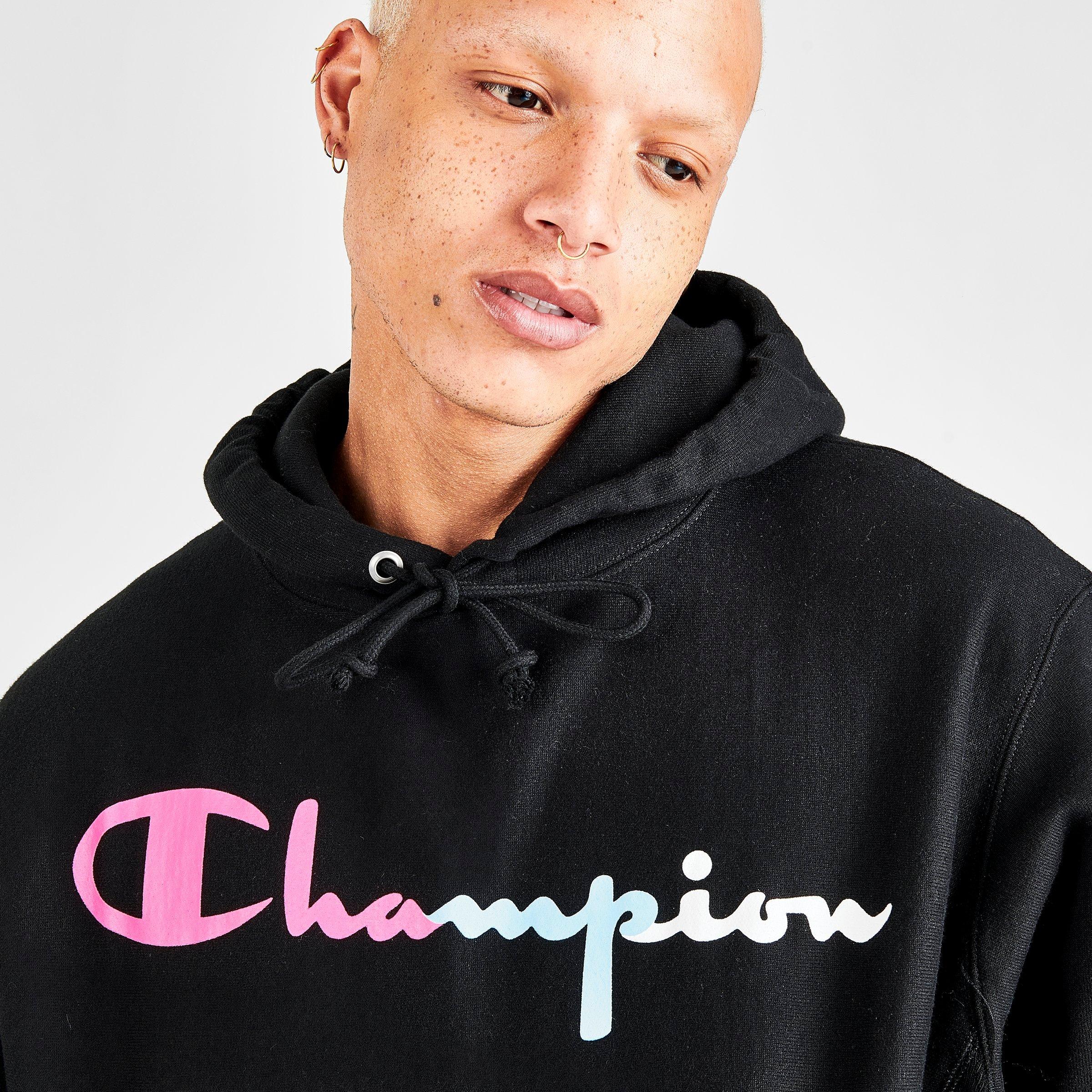 multi colored champion hoodie