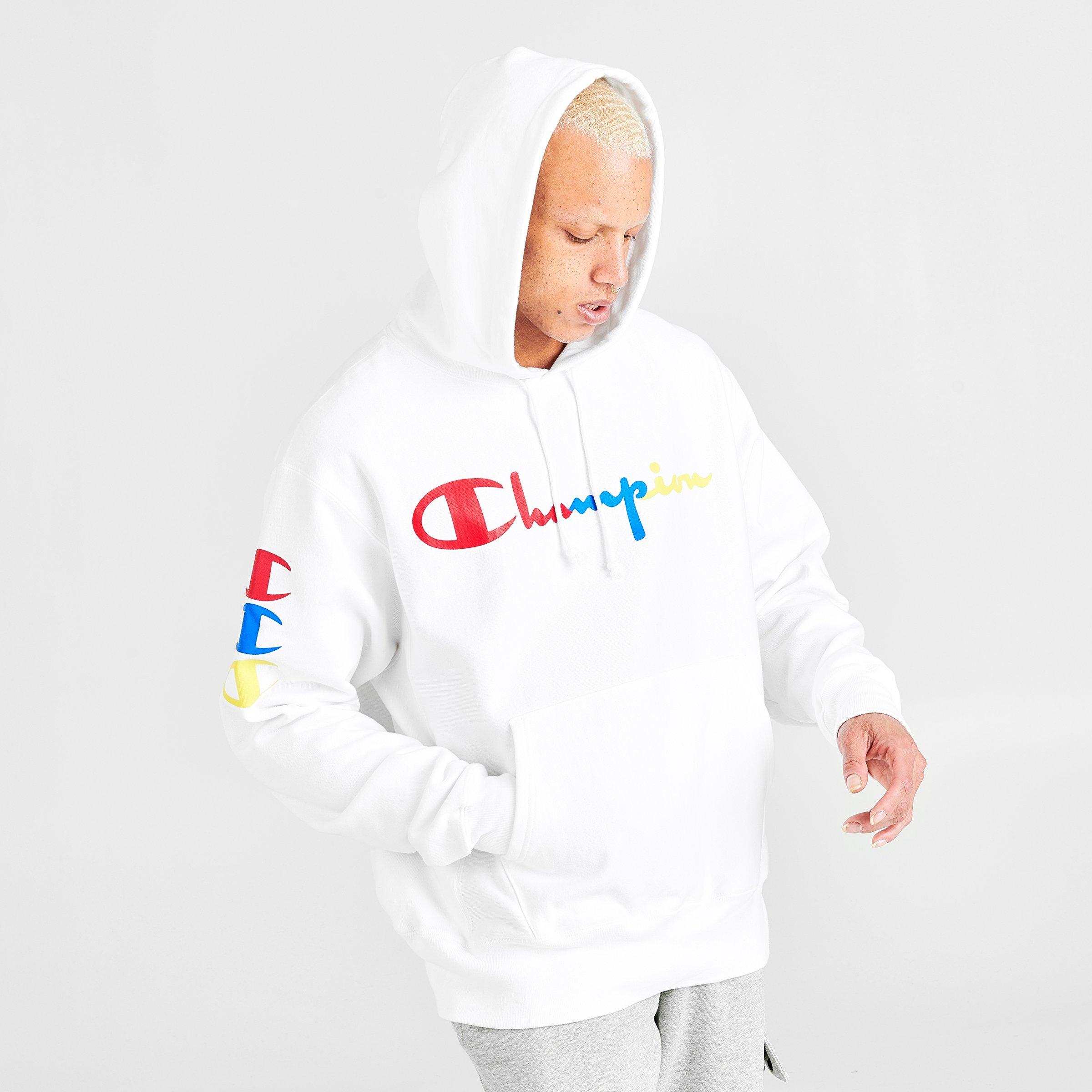 champion multi logo sleeve hoodie