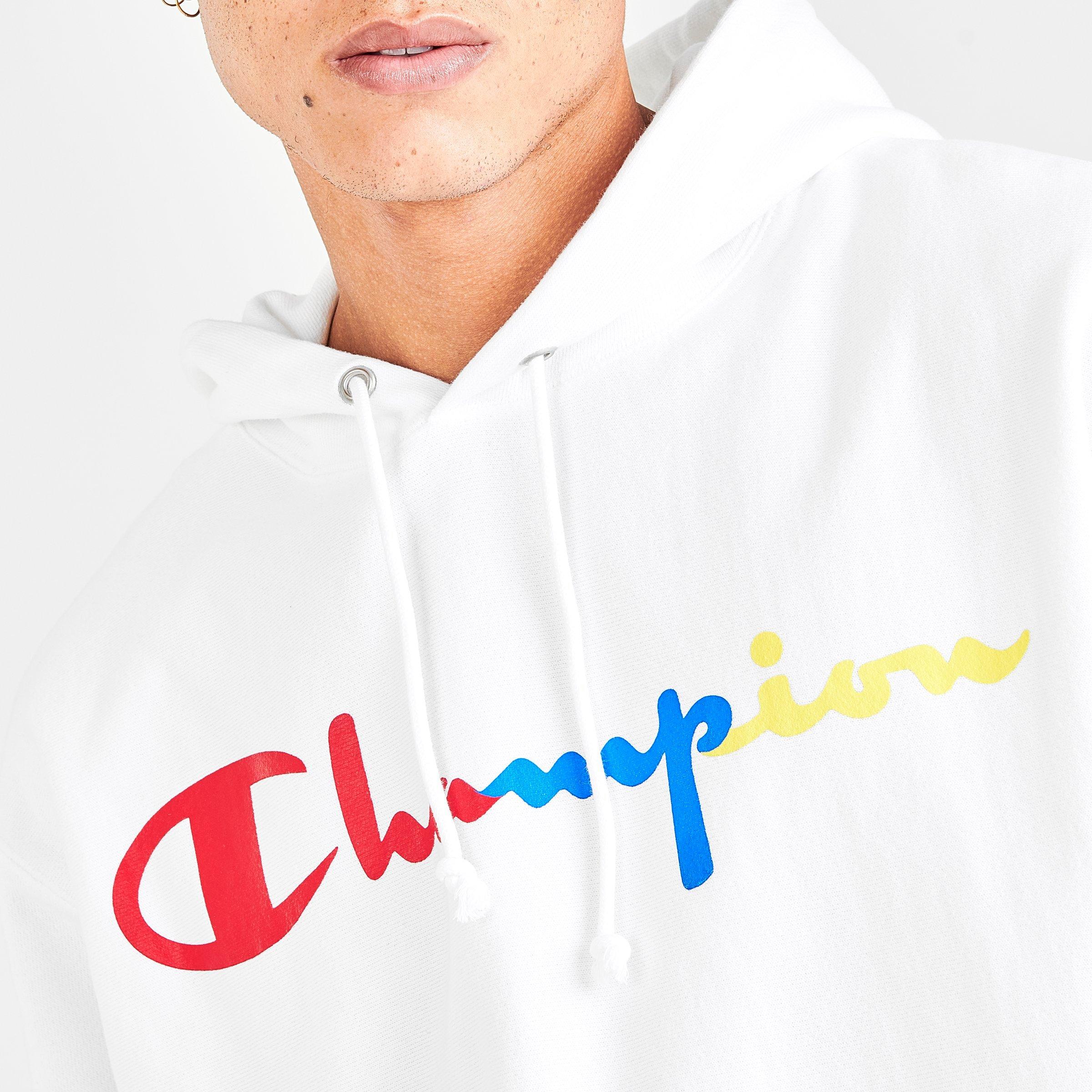 multi colored champion hoodie