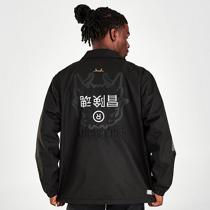 Back Left view of Men's Superdry Energy Opposition Coach Jacket in Black Click to zoom