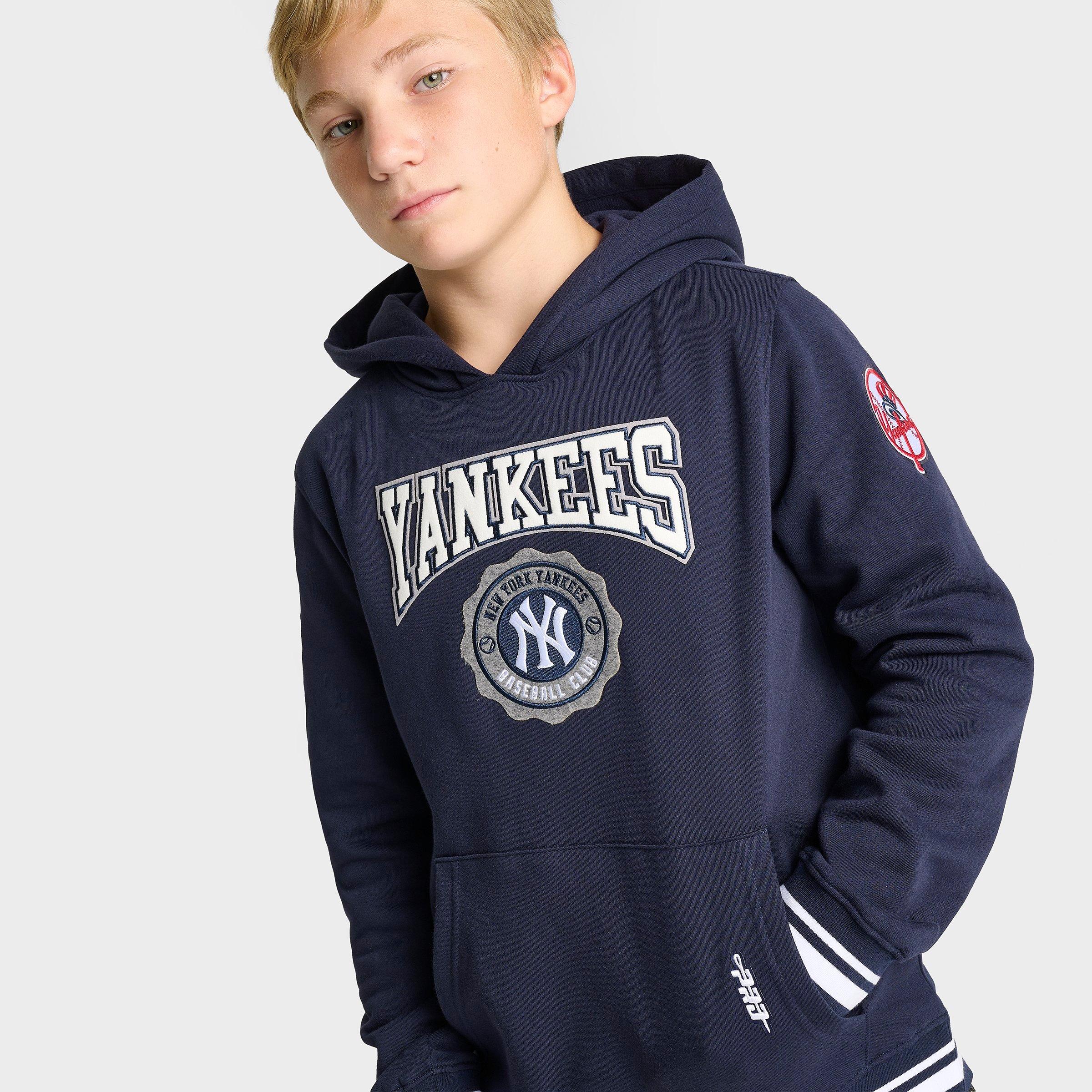 Big Kids' Pro Standard New York Yankees MLB Crest Emblem Rib Pullover Hoodie