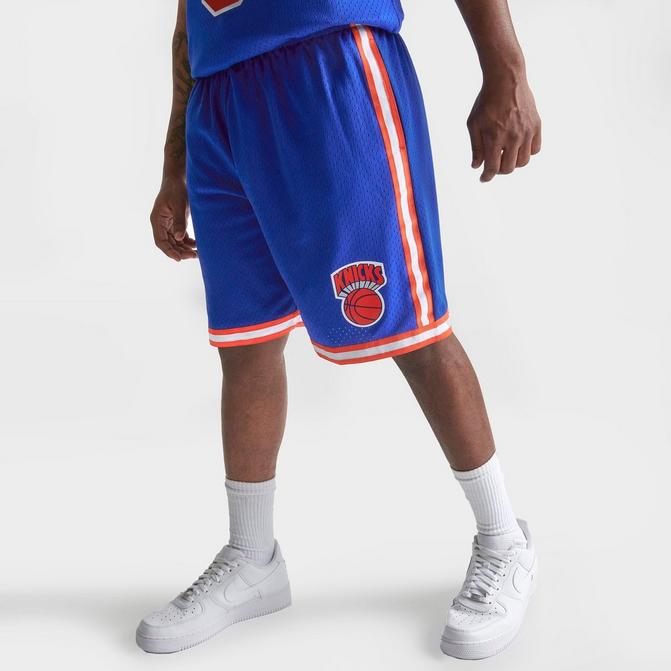 Shop Mitchell & Ness New York Knicks 91 92 NBA Swingman Road Shorts  SMSHGS18241-NYKROYA91 blue
