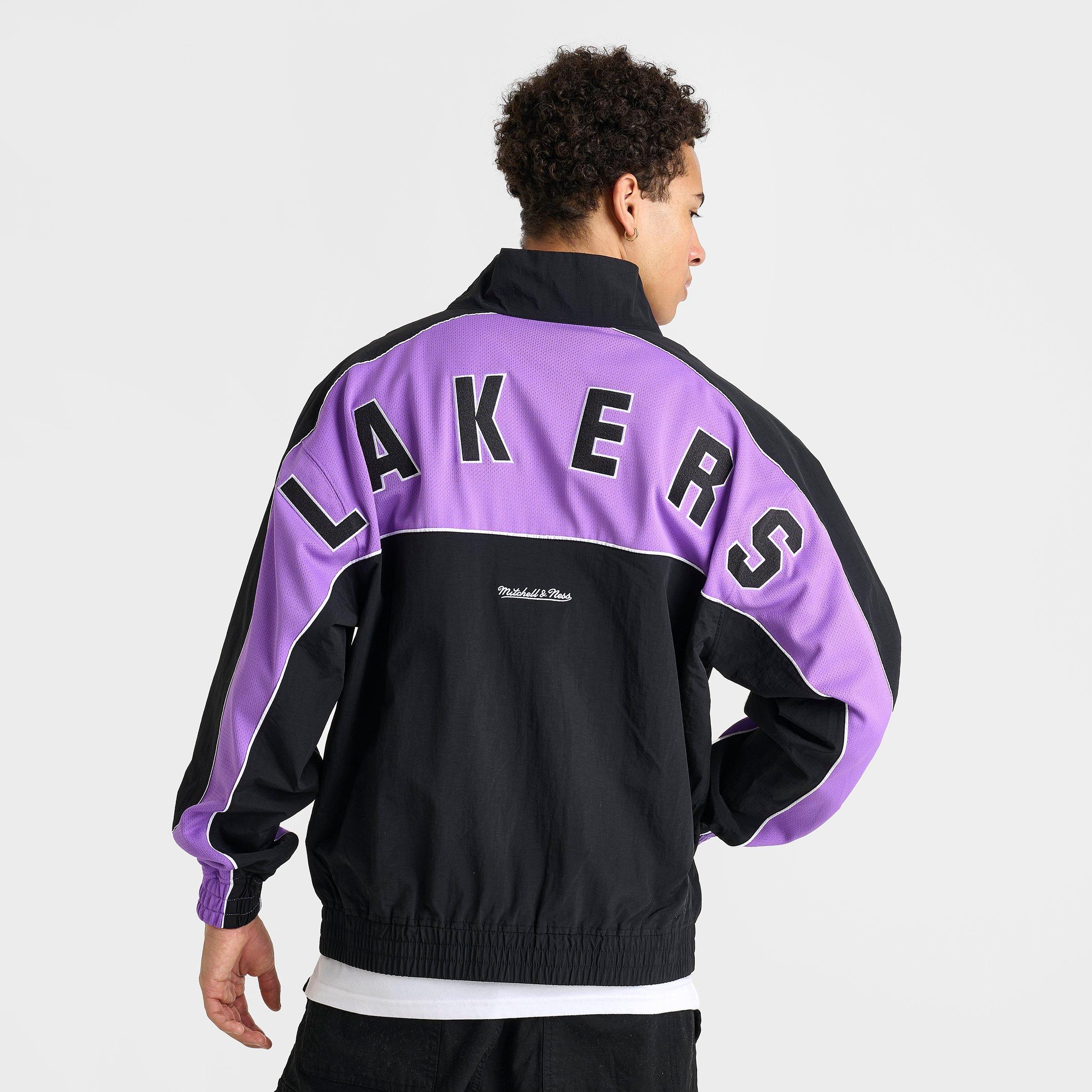 Men's Mitchell & Ness Los Angeles Lakers NBA Mesh Nylon Full-Zip Jacket