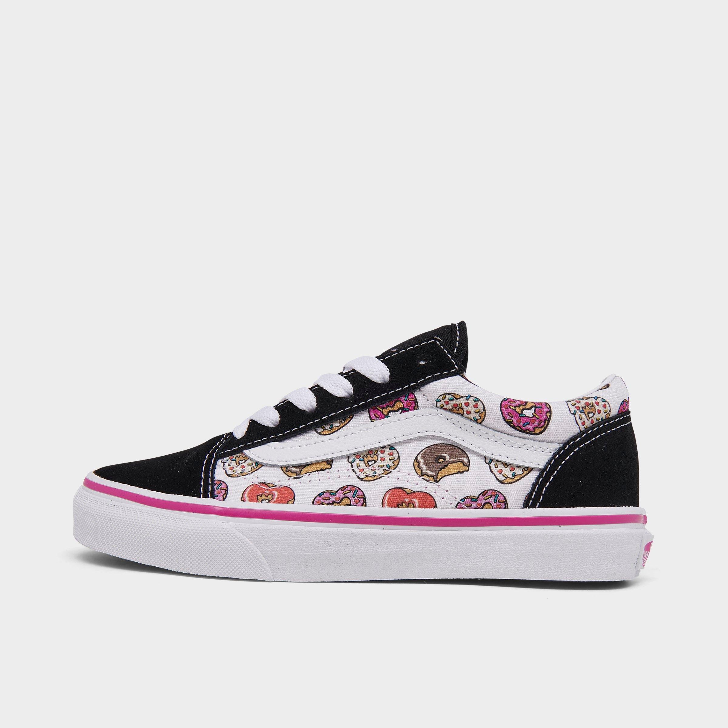 Vans Little Kids Donut Hearts Old Skool Casual Shoes In Black pink ModeSens