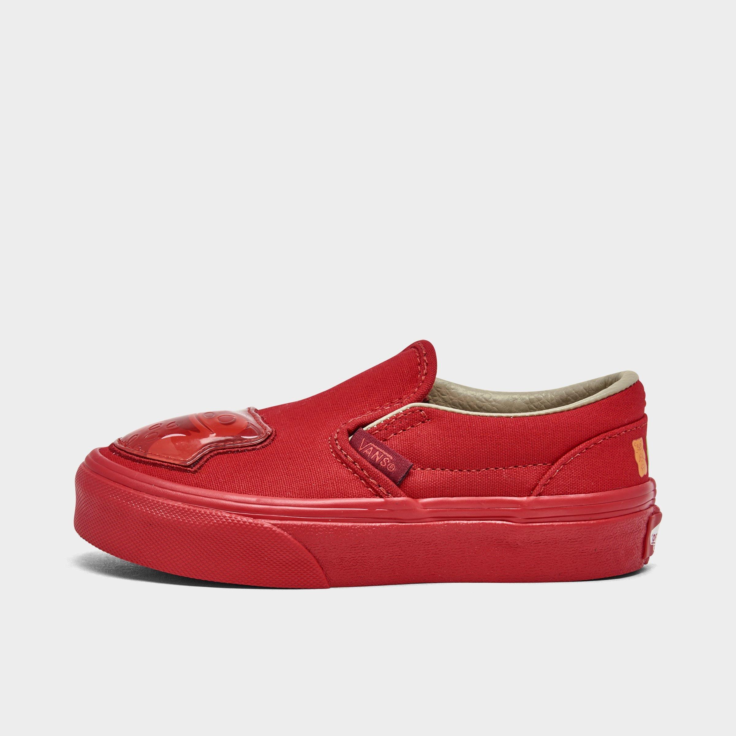 Plain red clearance slip on vans