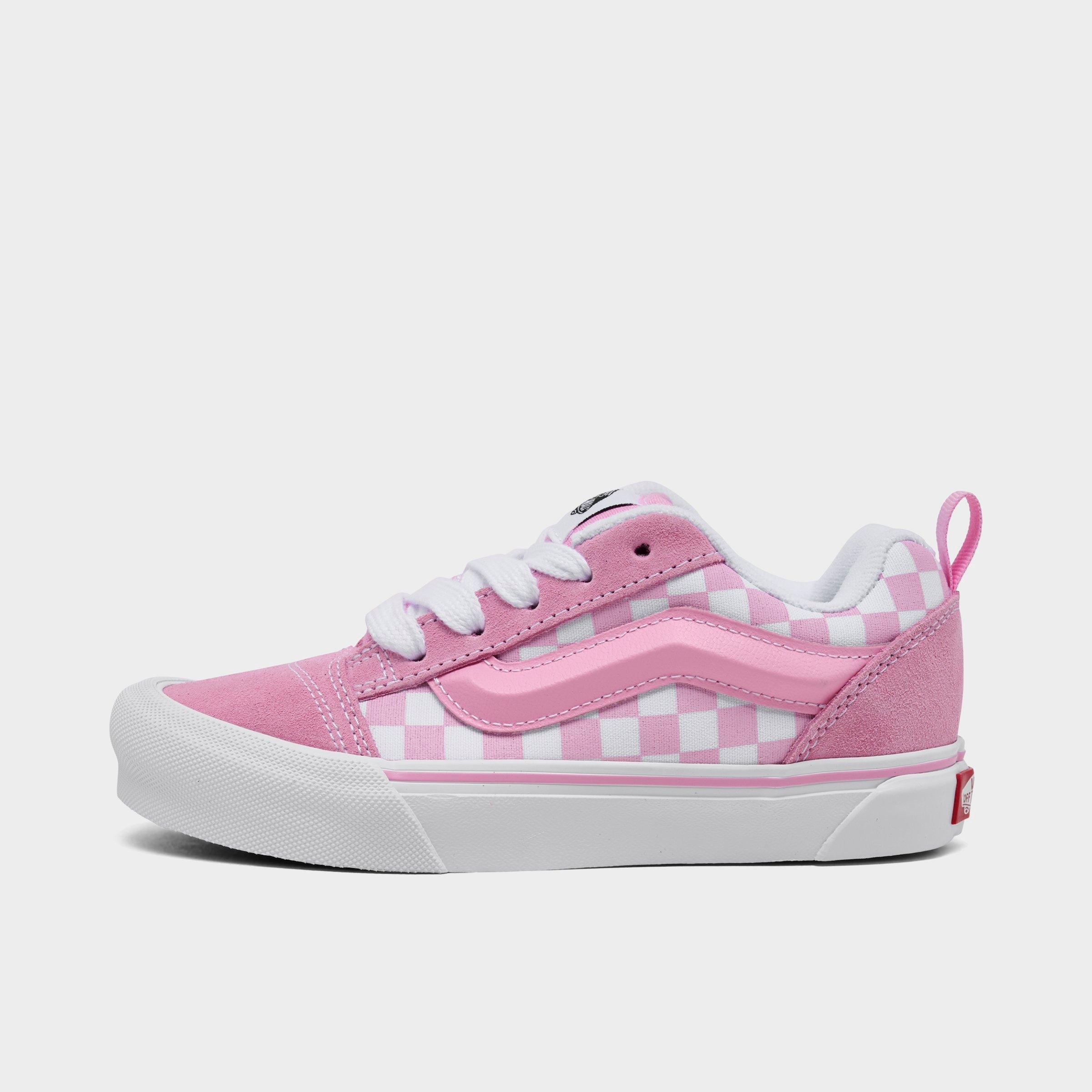 Vans Little Kids Knu Skool Casual Shoes in Prism Pink/True White Size: 1.0