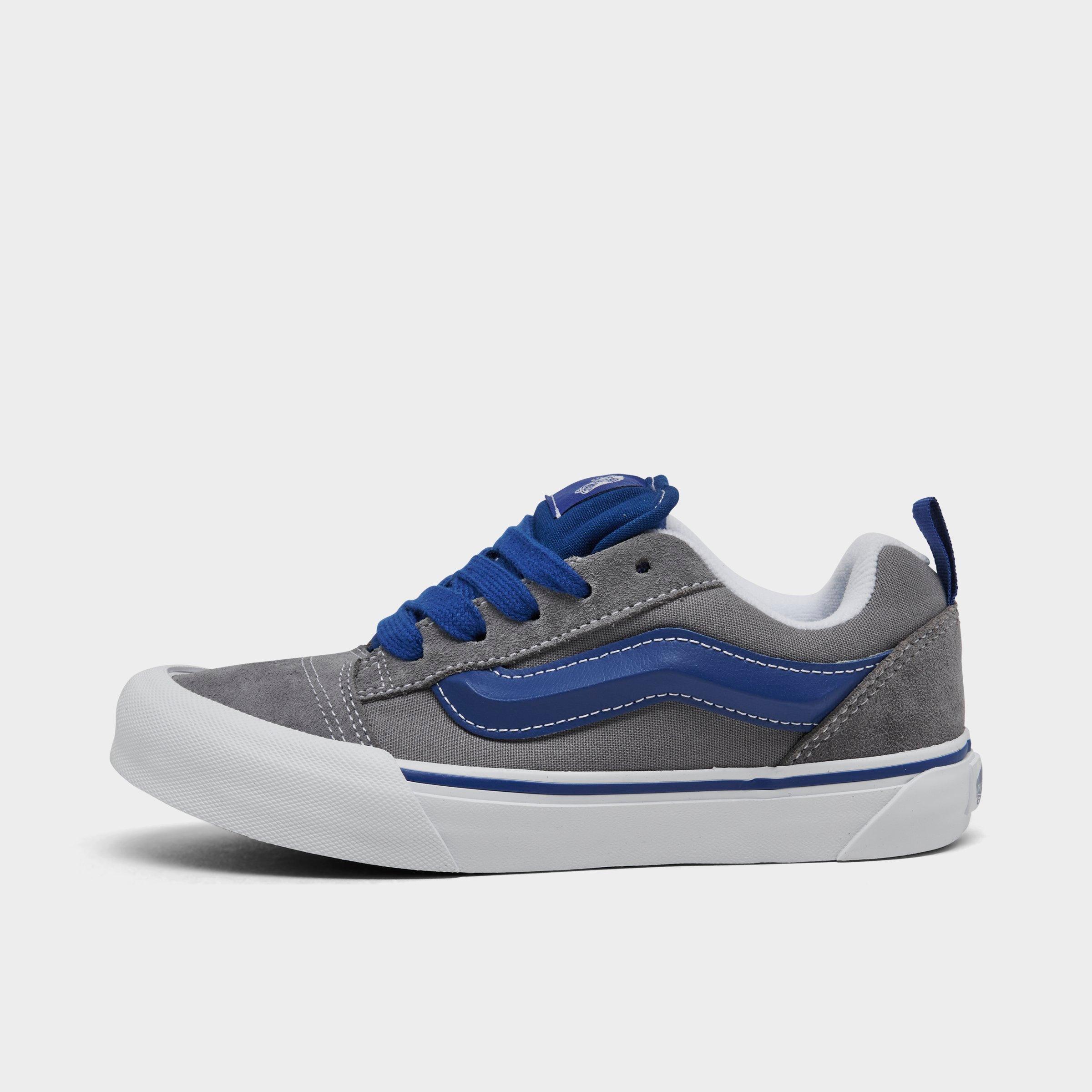 Vans Little Kids' Knu Skool Casual Shoes in Blue/Grey/Color Pop Grey Size 11.0 Suede