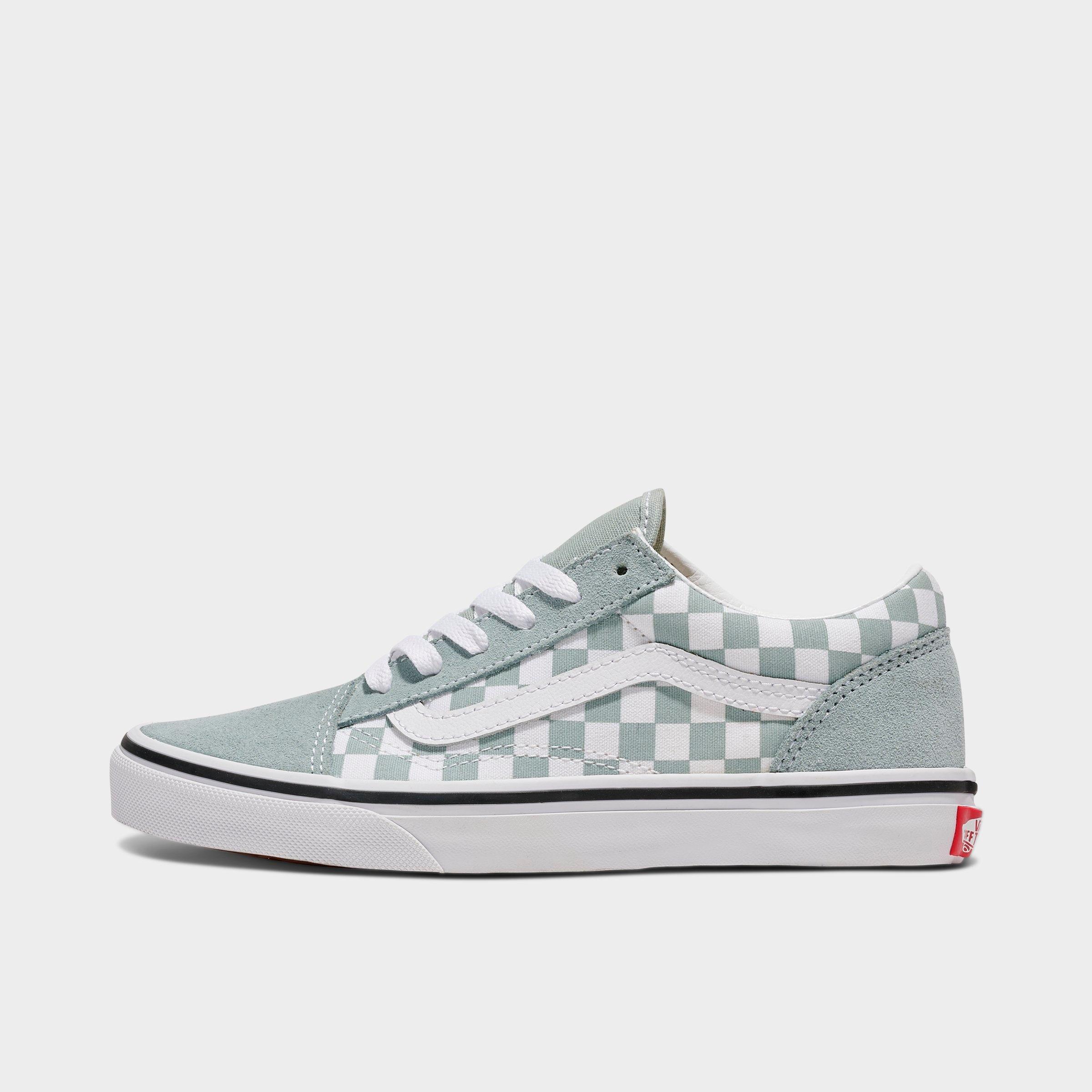 Vans Big Kids Old Skool Casual Shoes in Color Theory Checkerboard Pure Grey Size: 3.5