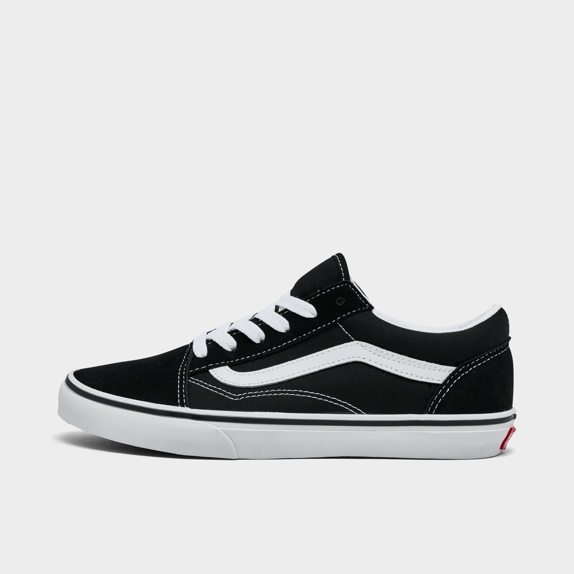 Vans Big Kids' Old Skool Casual Shoes in Black/Black Size 4.5 Canvas/Suede