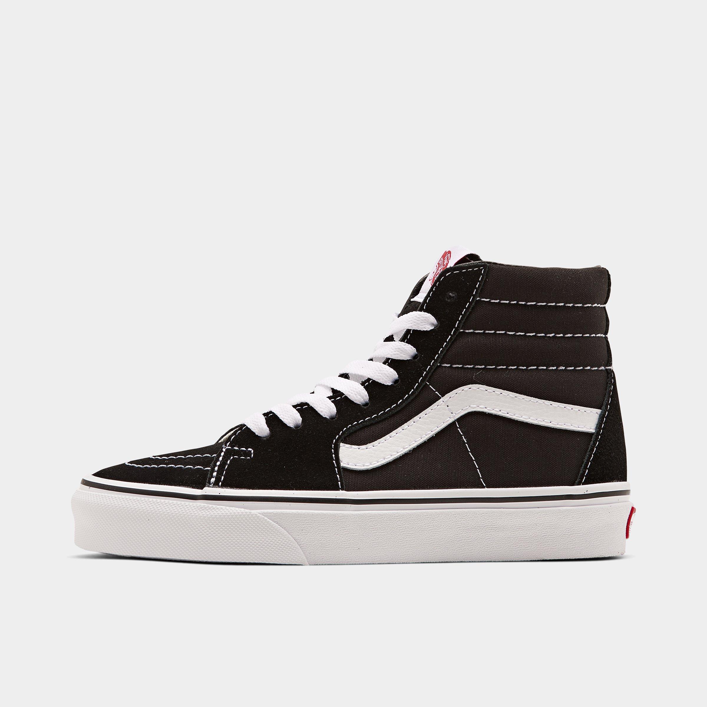 Vans Big Kids Sk8-Hi Casual Shoes in Black/White Size: 3.5