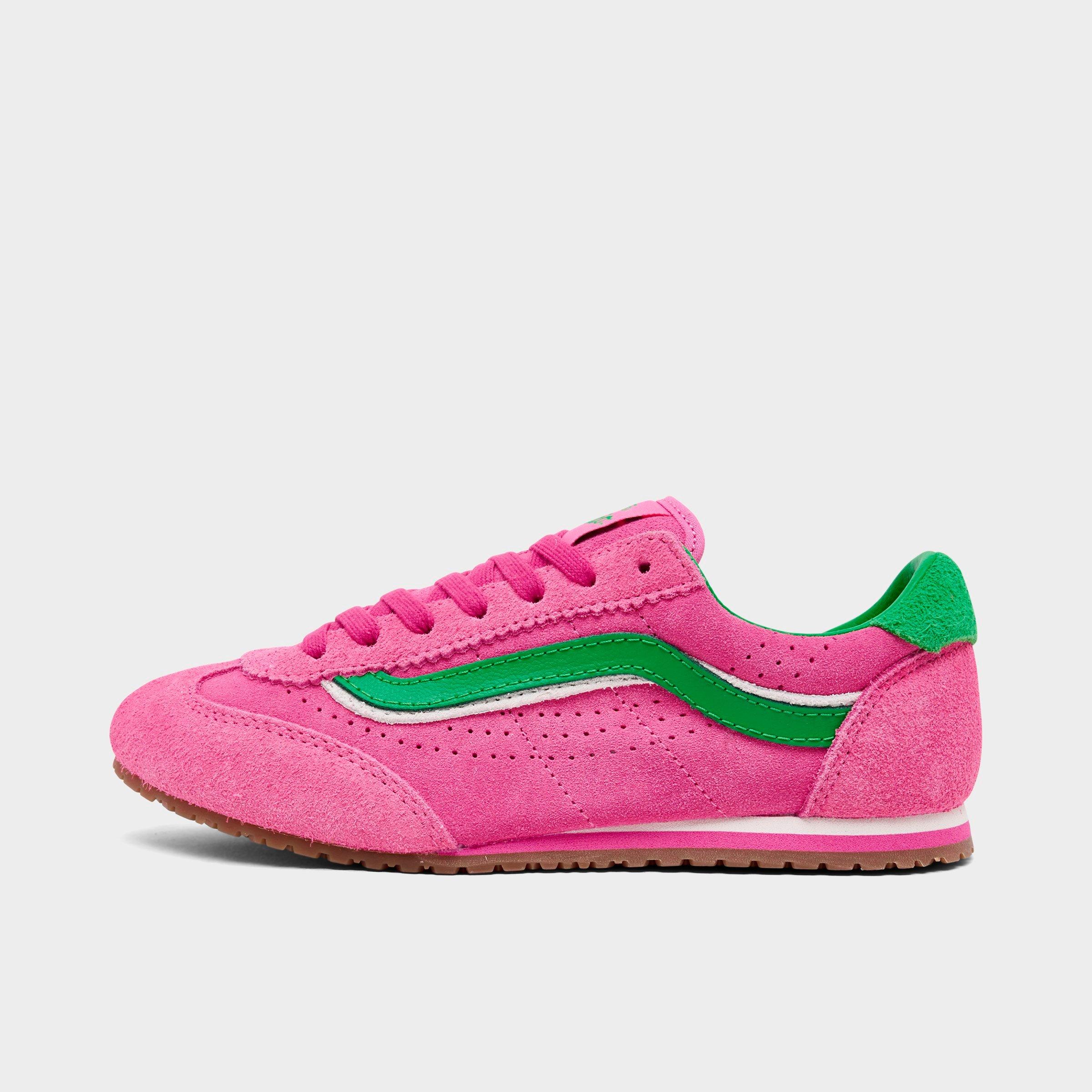 Vans Women's Super Lowpro Casual Shoes in Pink Fizz/Bright Green Size: 6.0