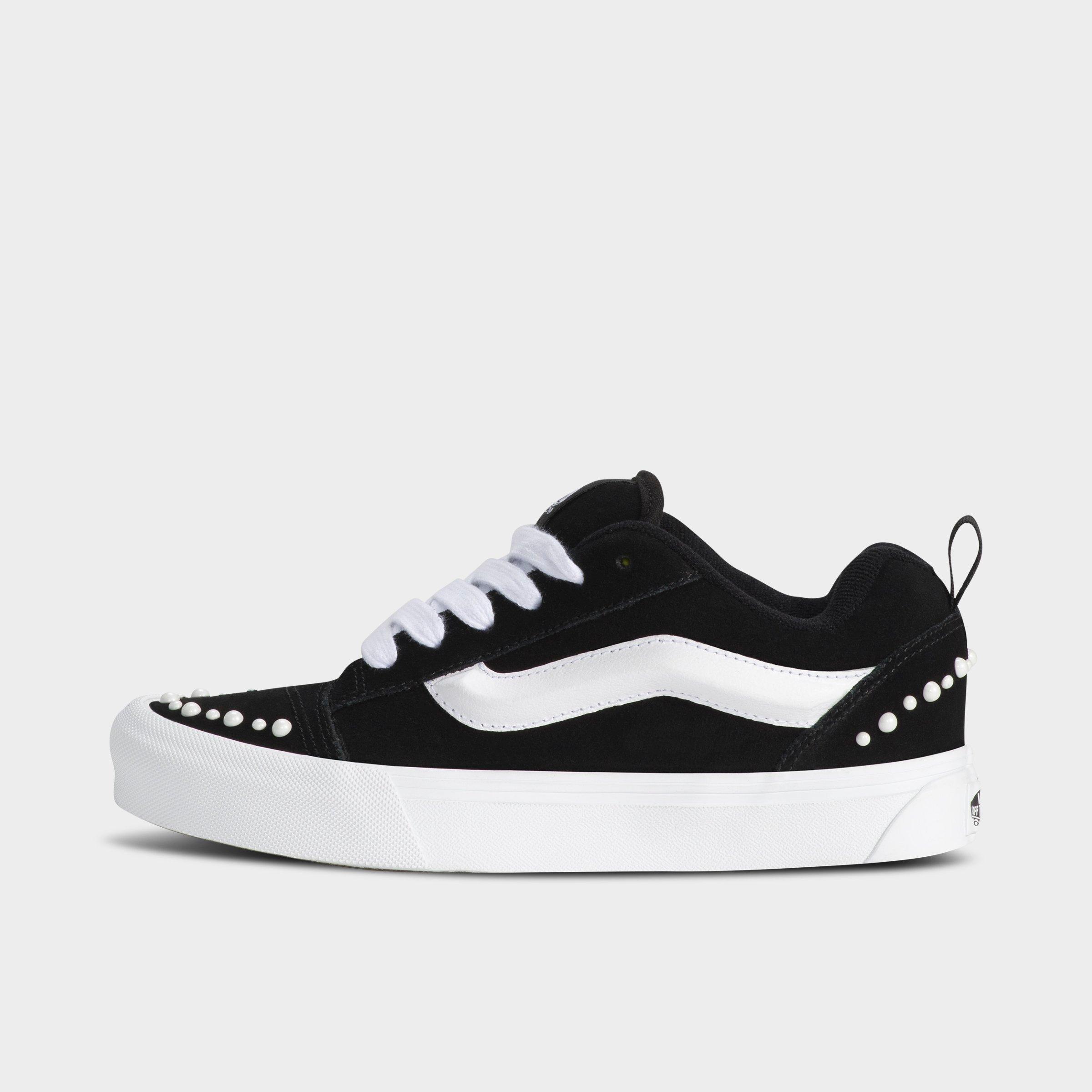 Vans Women's Knu Skool Casual Shoes in Pearls/Black/White Size: 11.0