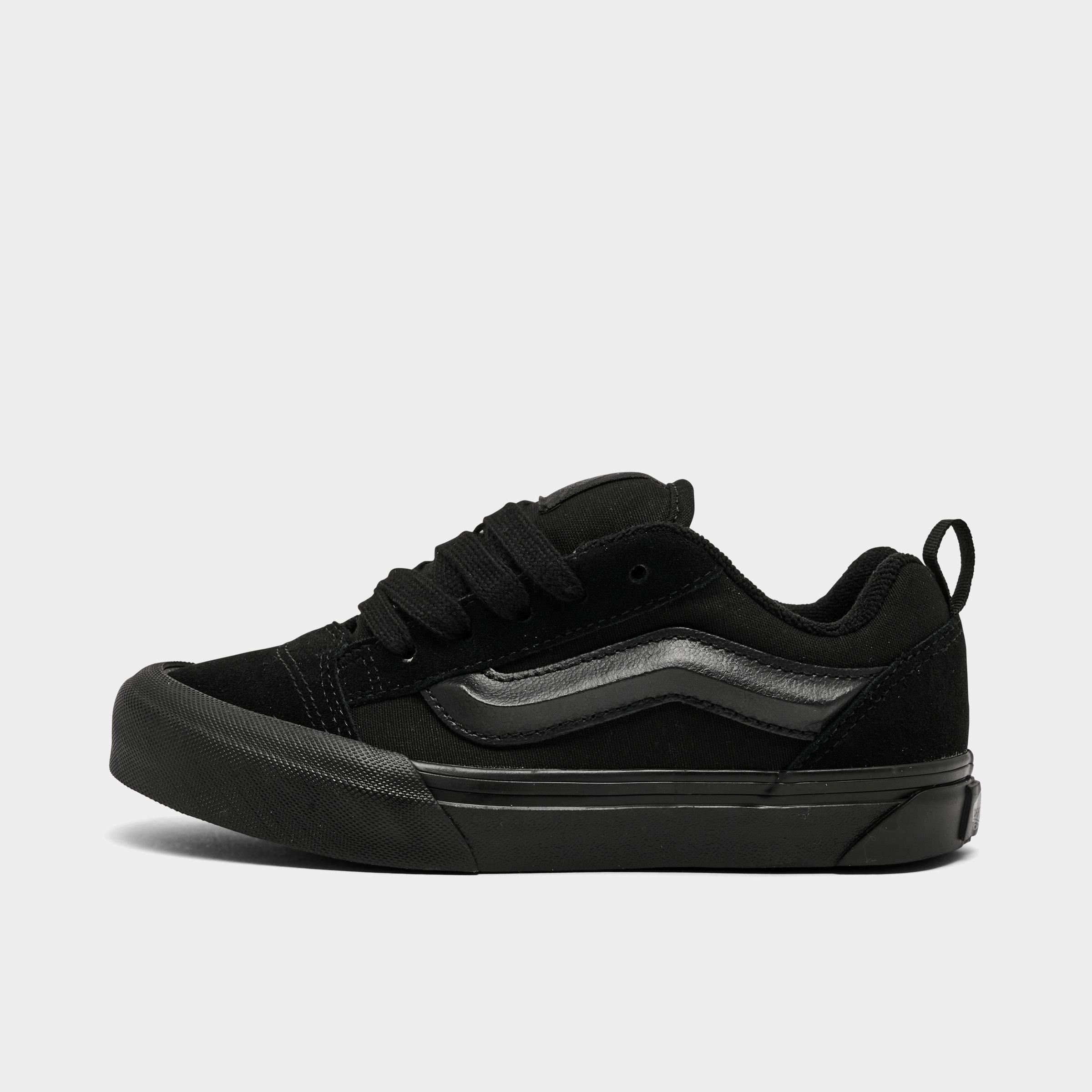 Vans Little Kids Knu Skool Casual Shoes in Suede/Canvas Triple Black Size: 1.0