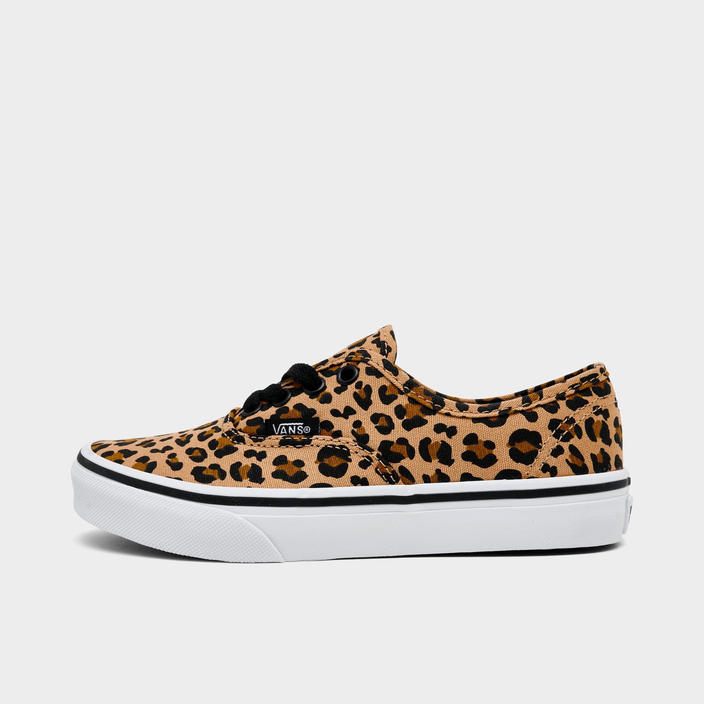 Vans Little Kids Authentic Casual Shoes in Leopard Tan Size: 1.0