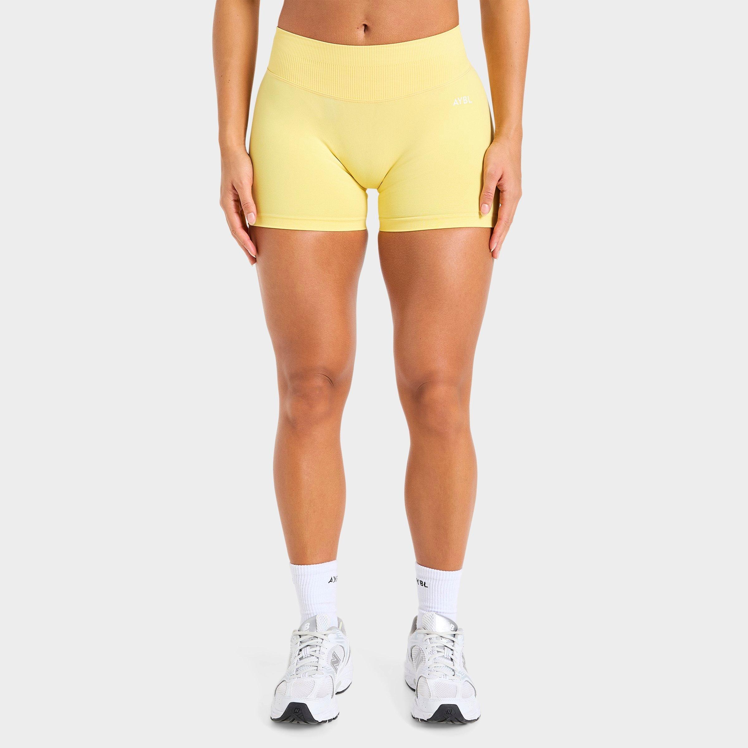 AYBL Women's Enhance Seamless Shorts in Bright Yellow Size: Small