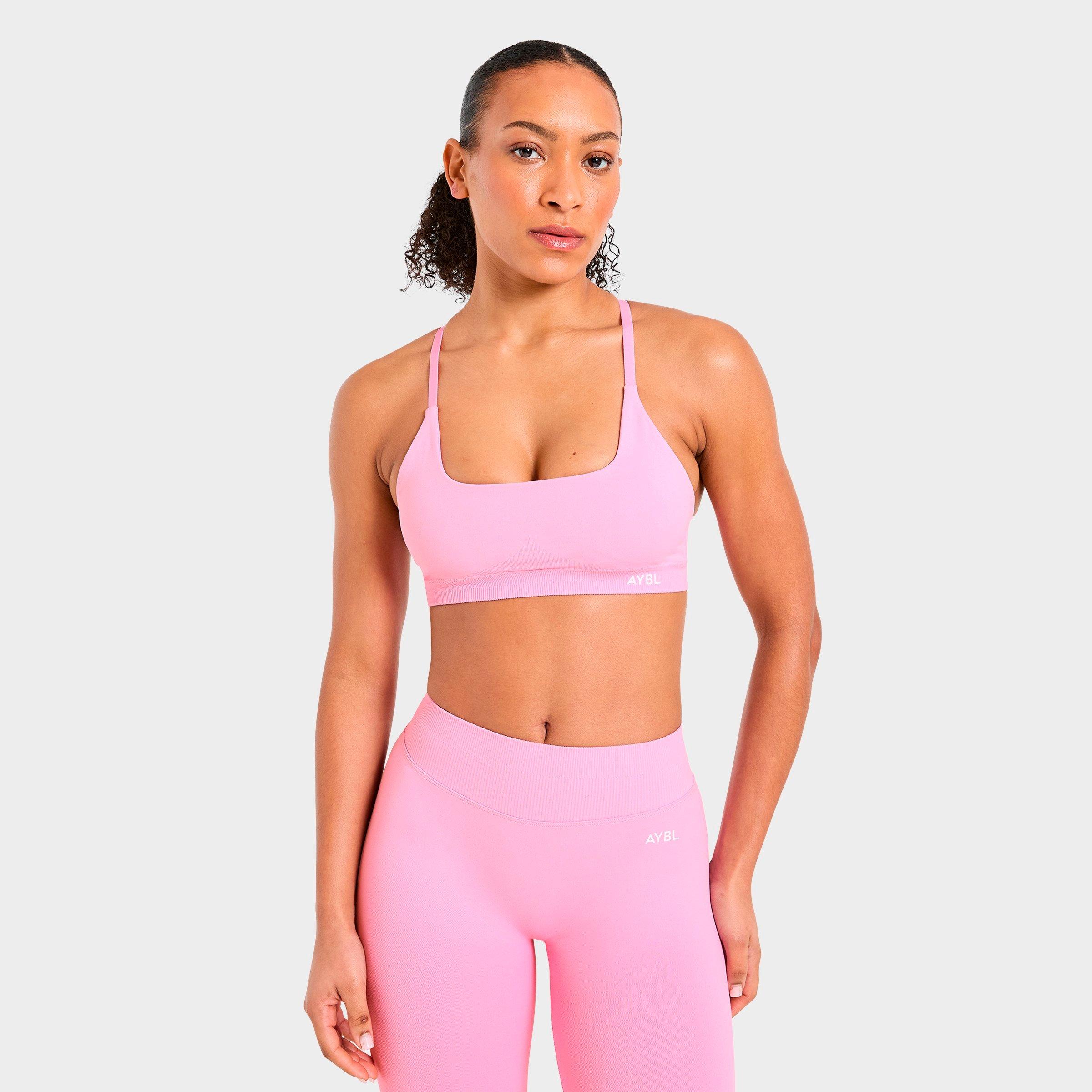 AYBL Women's Enhance Seamless Sports Bra in Sugar Pink Size: Small