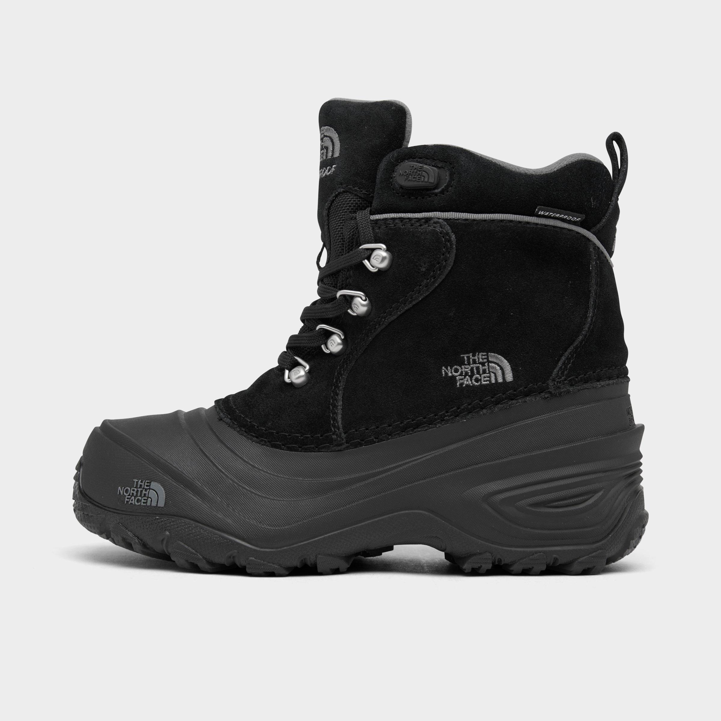The North Face Little Kids Chilkat Lace II Waterproof Boots in Tnf Black/Zinc Grey Size: 1.0