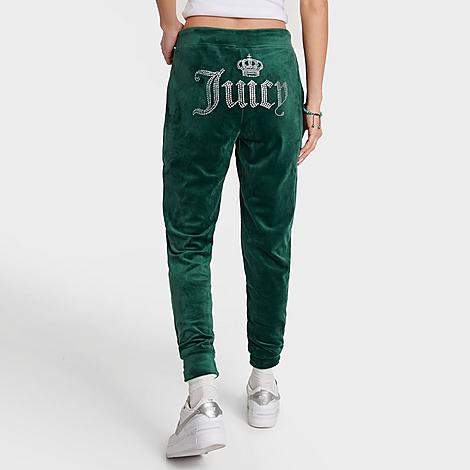 Juicy Couture Women's Velour Bling Jogger Pants In Evergreen