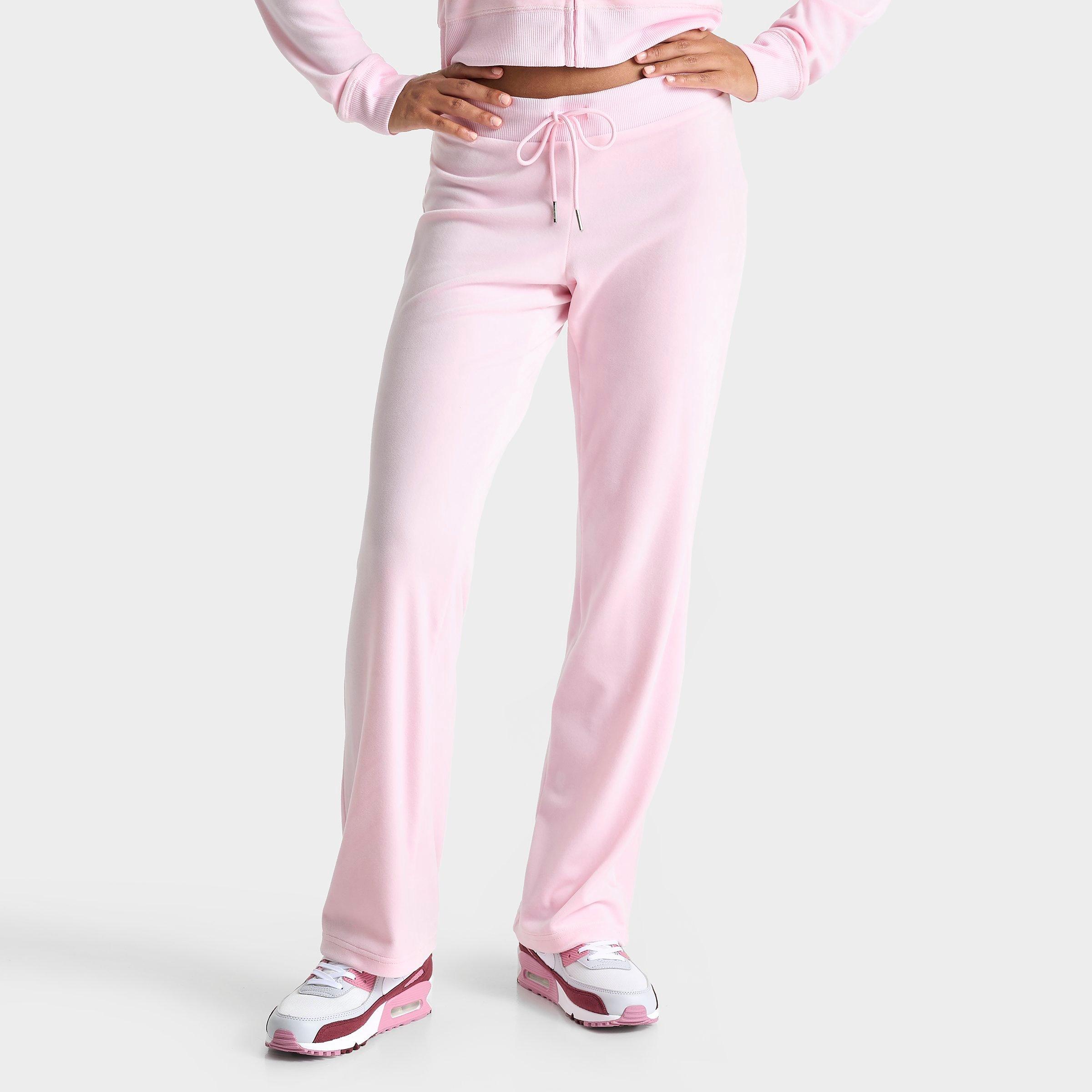 Juicy Couture Women's Og Big Bling Velour Track Pants In Pink