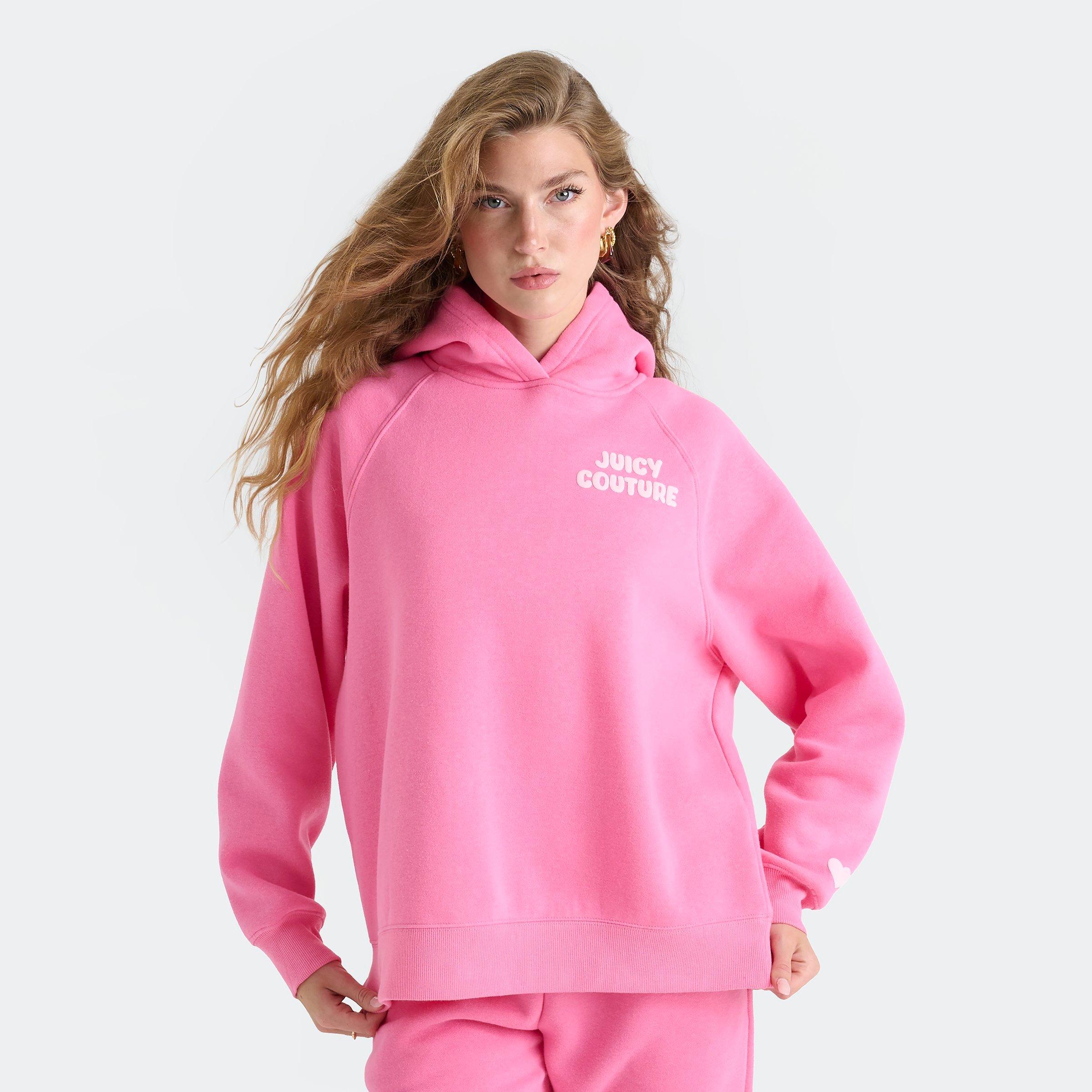 Juicy Couture Women's Wave Oversized Hoodie in Pink/Soft Glow Size: XS