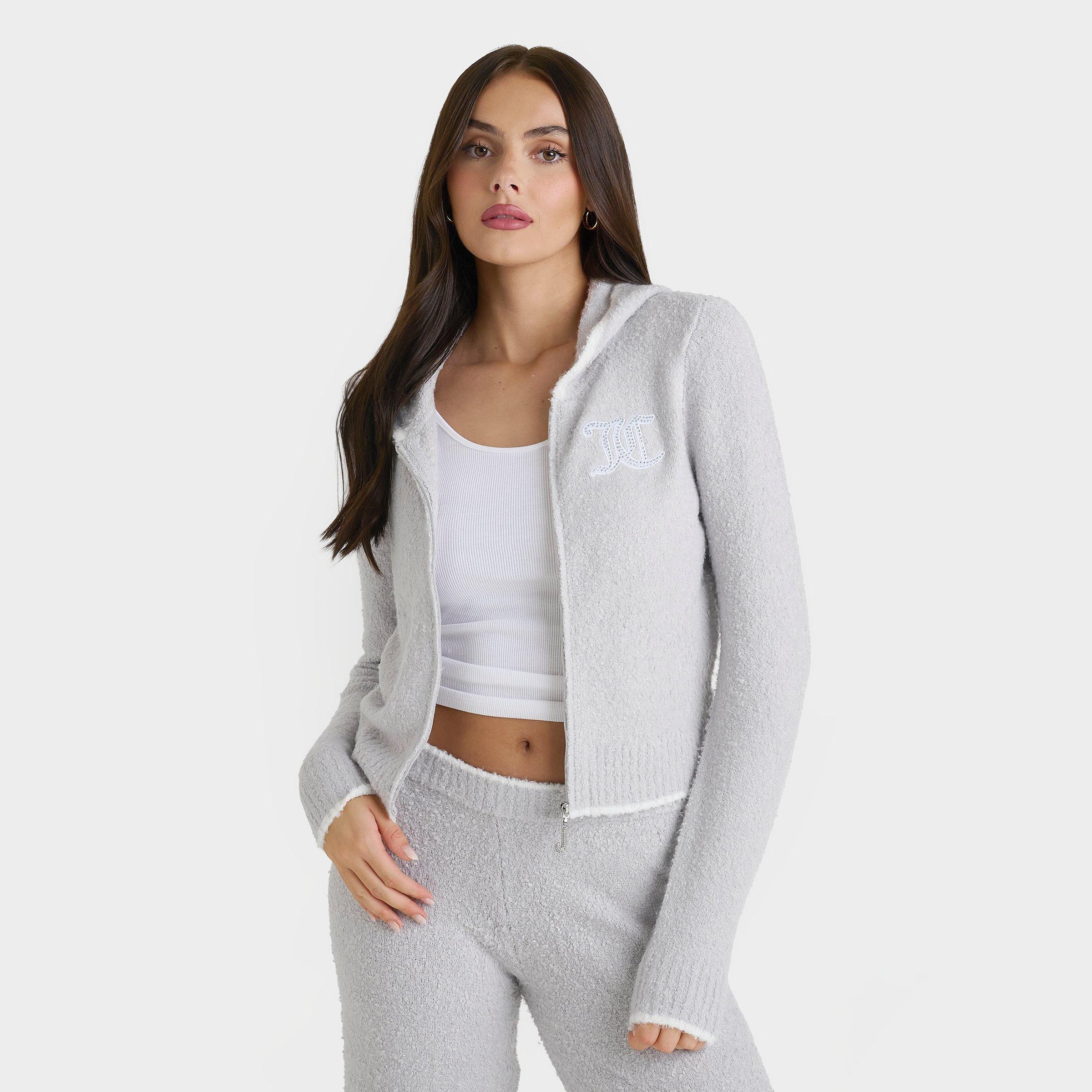 Juicy Couture Women's Knit Full-Zip Jacket in Ash Grey Size: XS