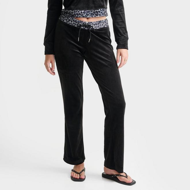 Women's Juicy Couture OG Big Bling Velour Leopard Print Track Pants