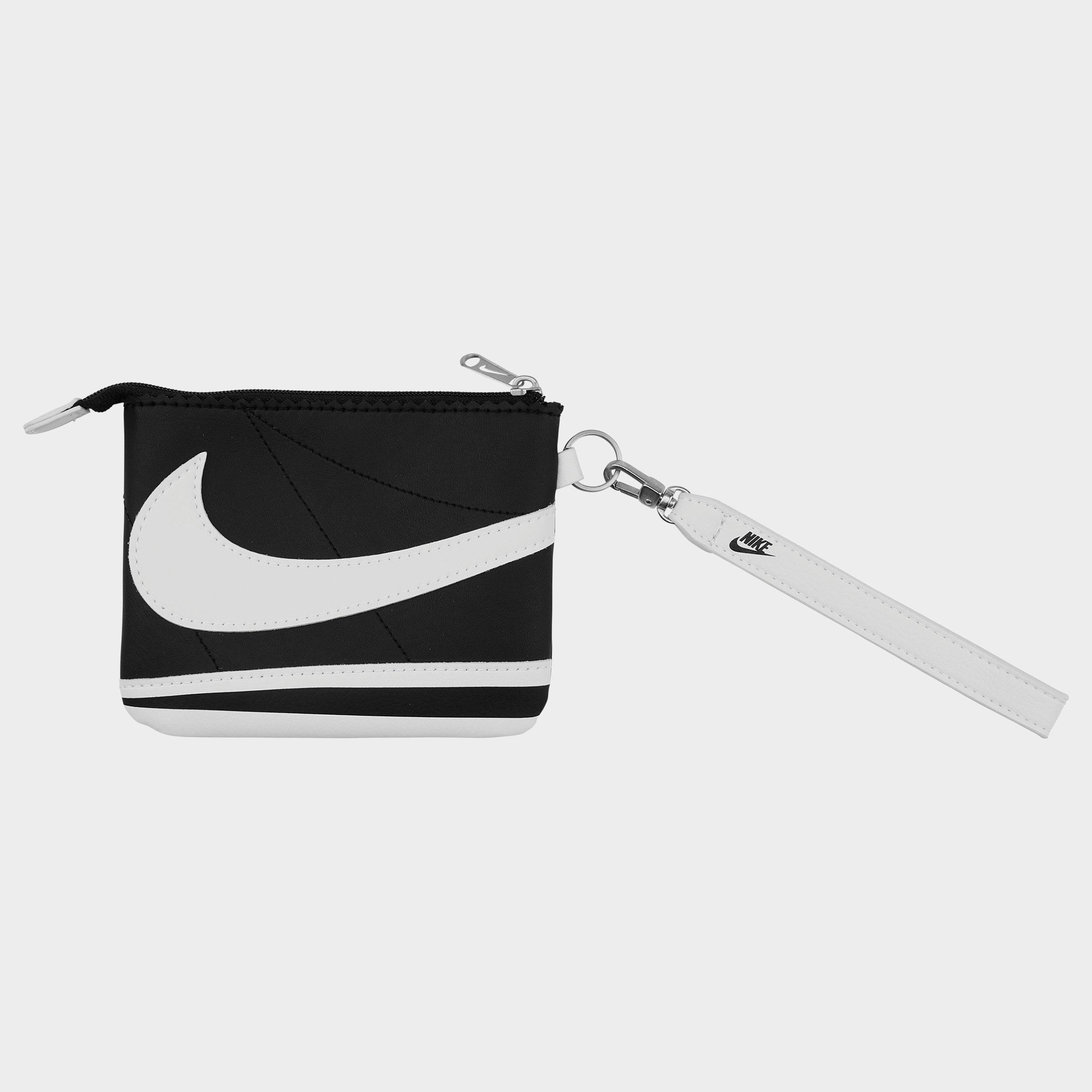 Shop Nike Icon Cortez Wristlet In Black/black/white