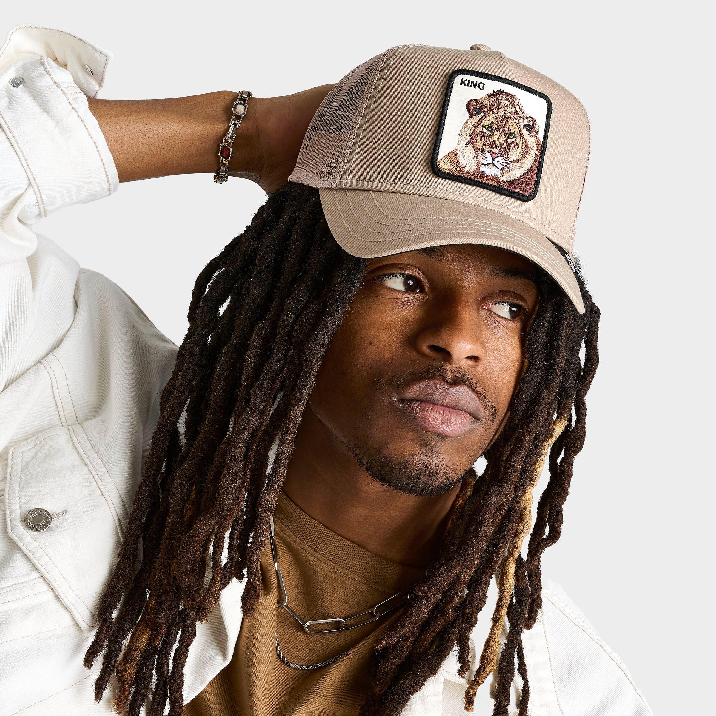 Goorin Bros. King Lion Trucker Hat in Beige/Khaki Cotton