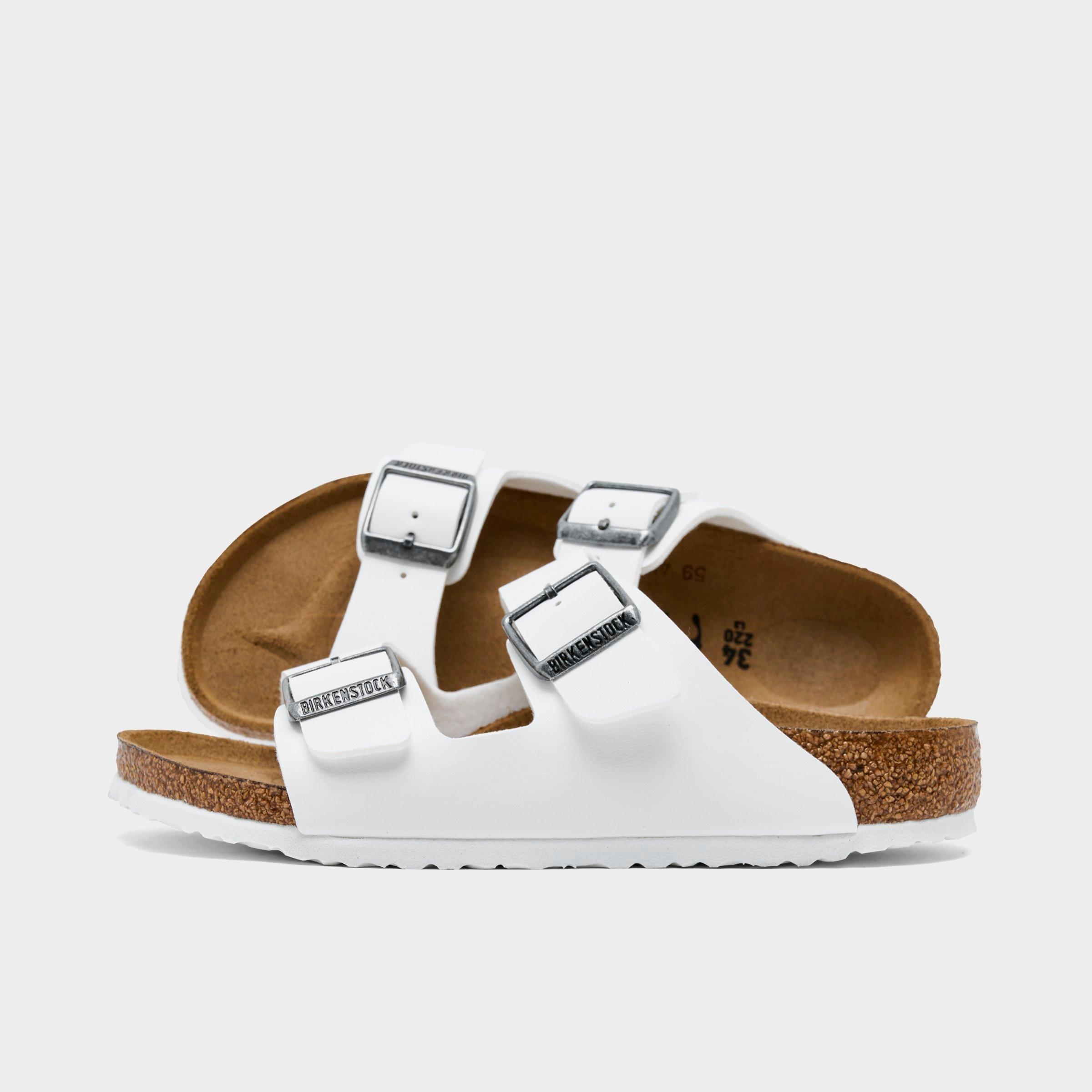 Birkenstock Little Kids Arizona Birkibuc Sandals in White Size: 34