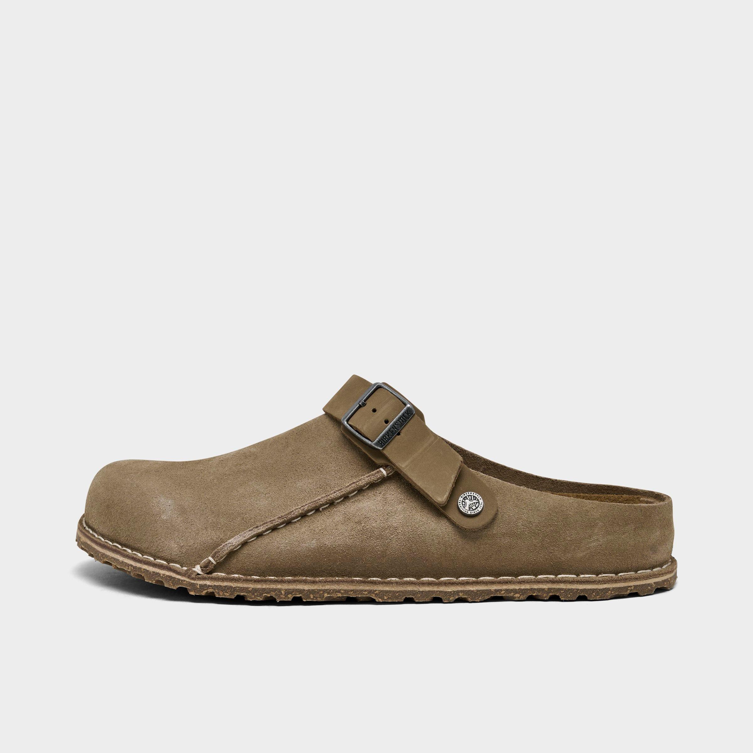 Birkenstock Men's Lutry Premium Suede Leather Clog Shoes in Grey Taupe Size: 41