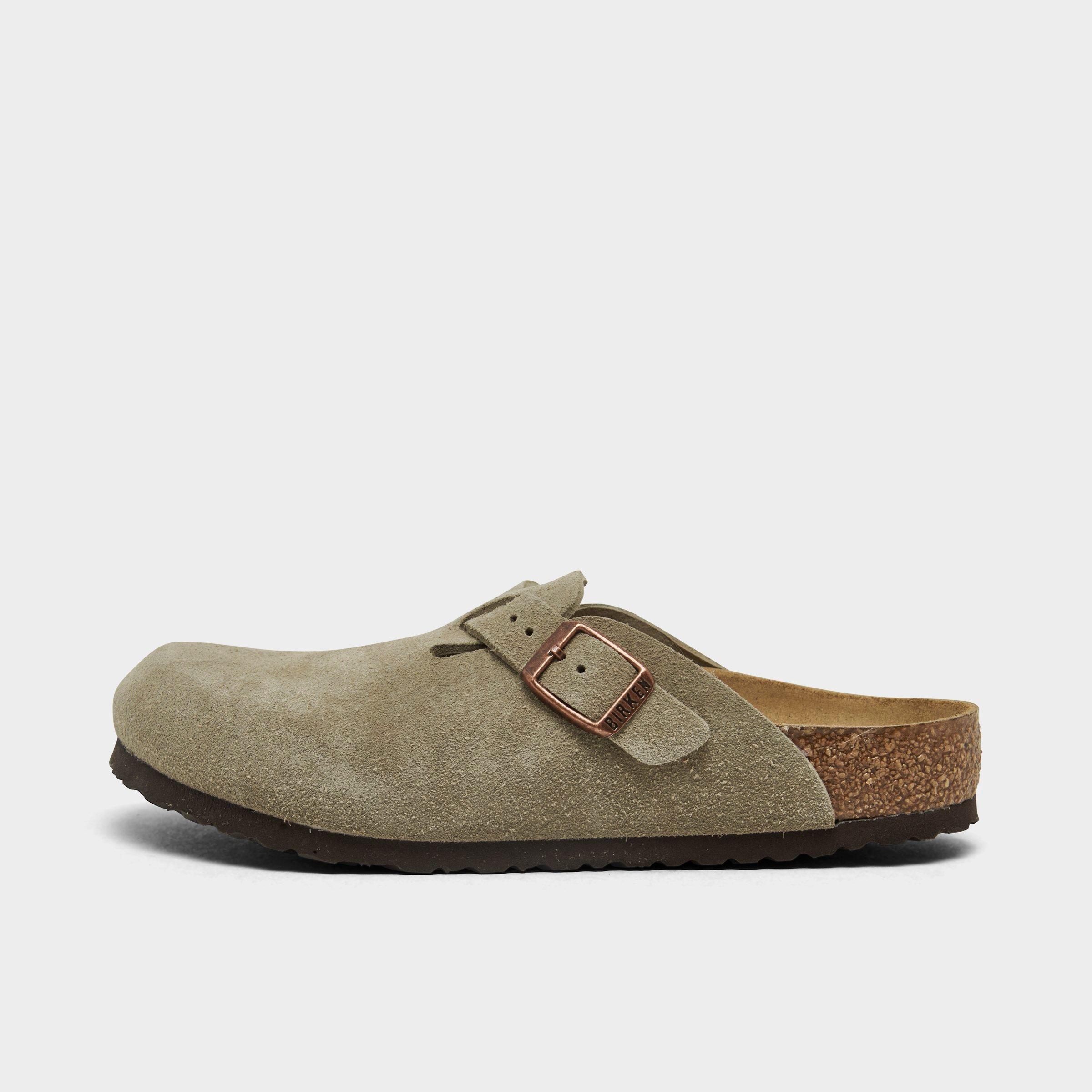 Birkenstock Little Kids Boston Suede Leather Clogs From Finish Line In Green