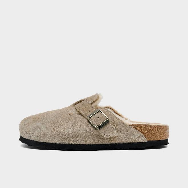 Women's Birkenstock Boston Shearling Suede Leather Clogs