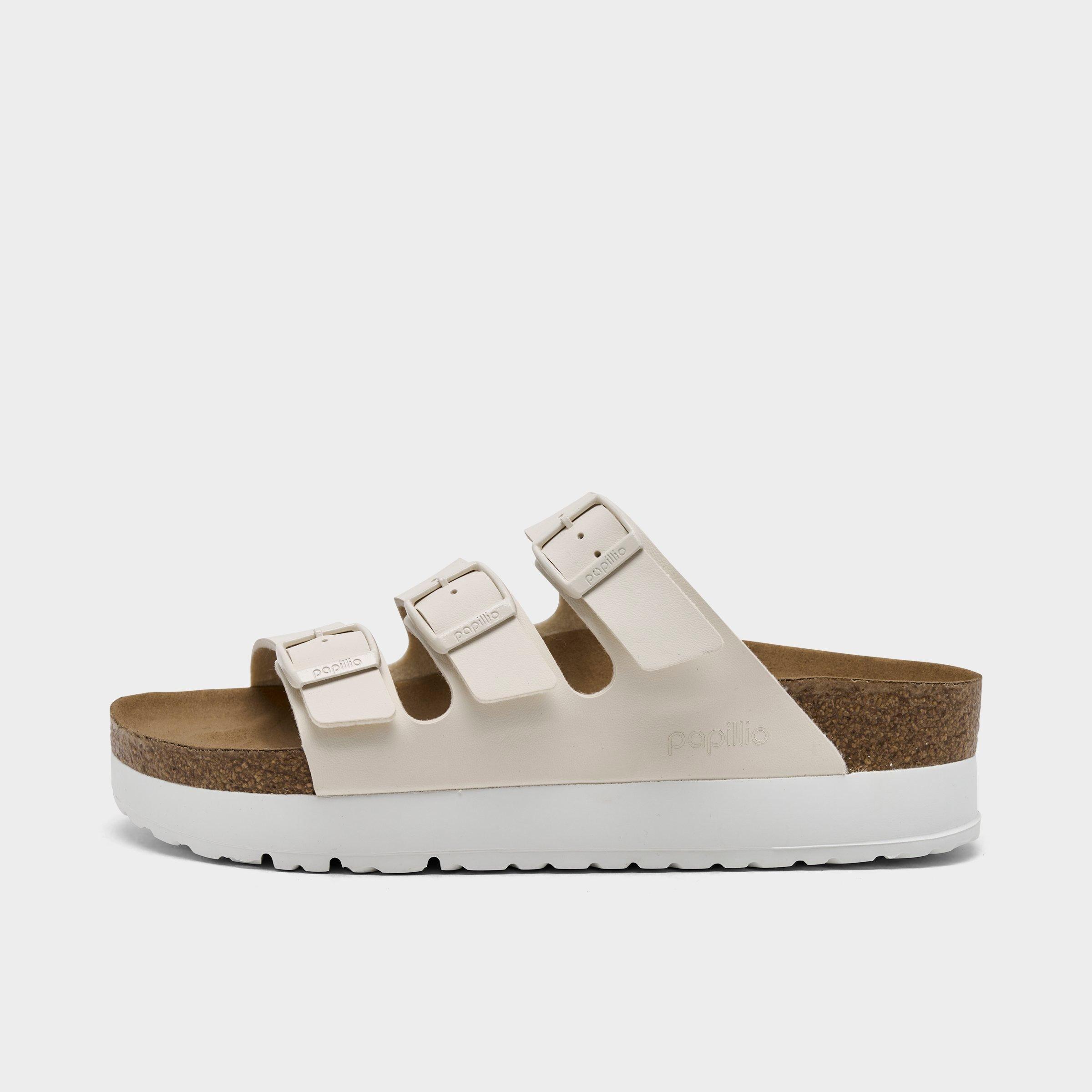 Birkenstock Women's Florida Flex Birko-Flor Platform Sandals in Eggshell Size: 36