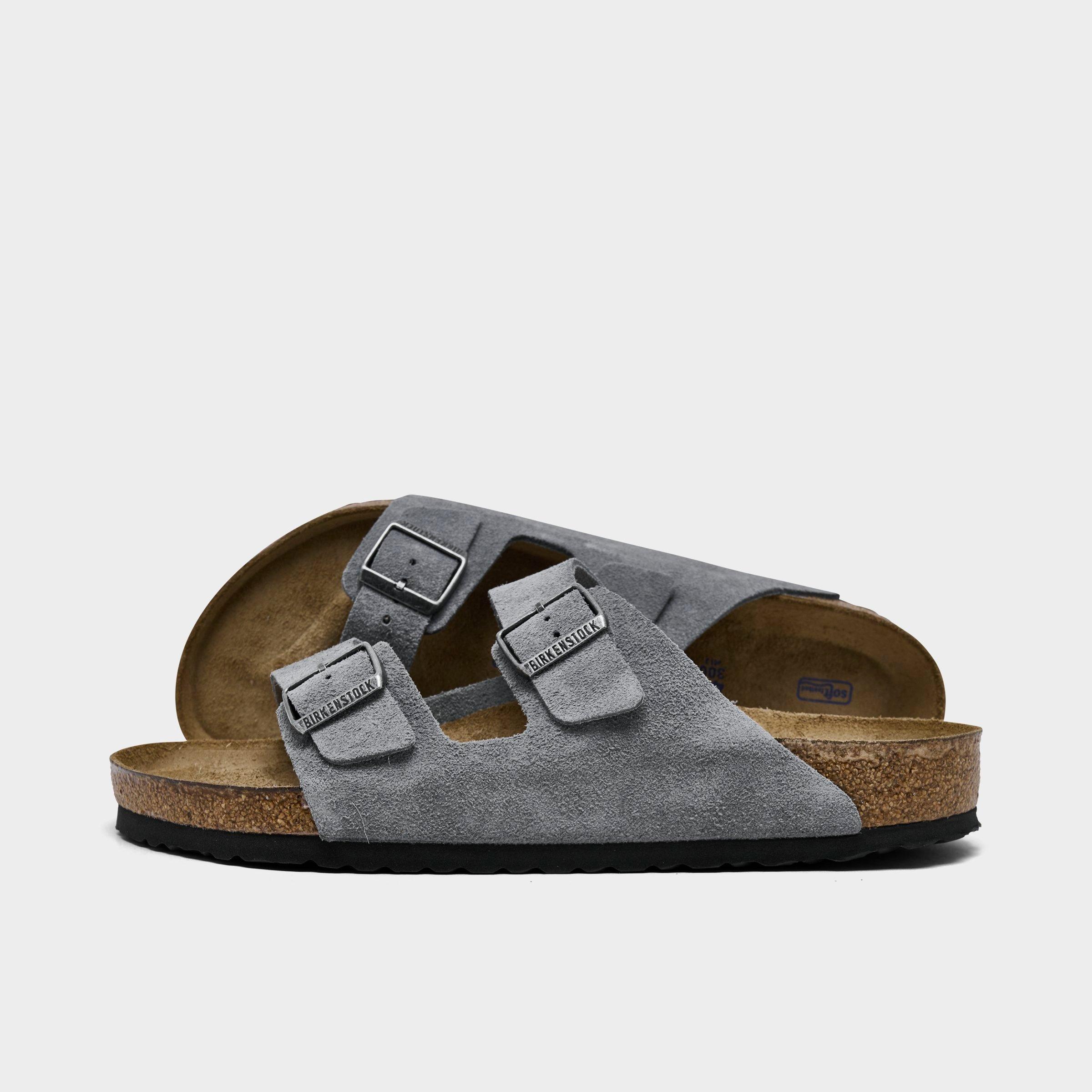 Birkenstock Men's Arizona Oiled Leather Sandals in Basalt Grey Size: 41