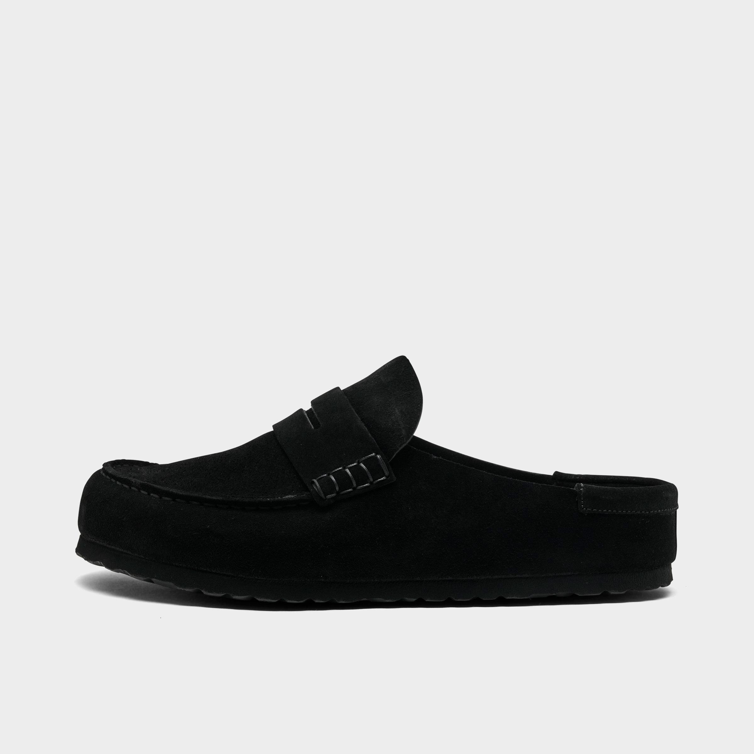 Birkenstock Men's Naples Wrapped Suede Casual Clogs in Black Size: 44