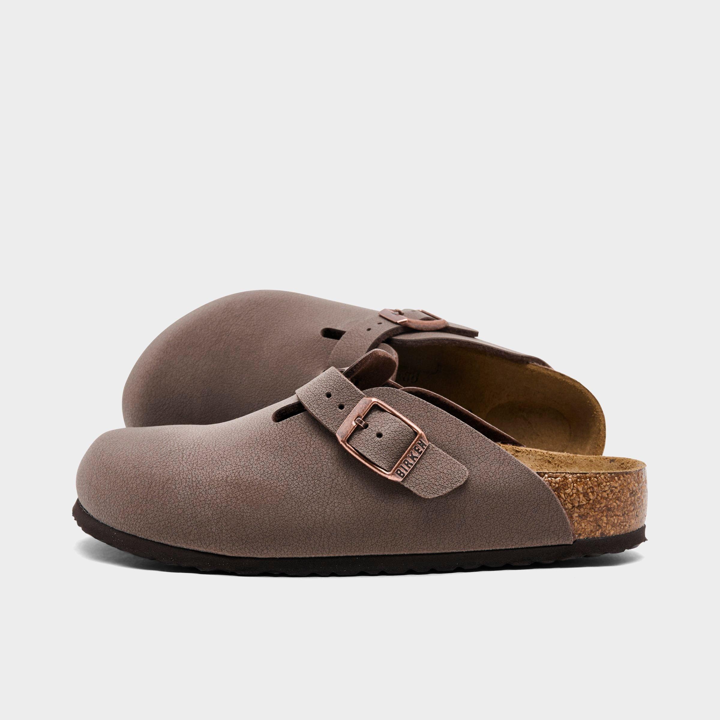 Birkenstock Little Kids Boston Birkibuc Clog Shoes in Mocha Size: 34