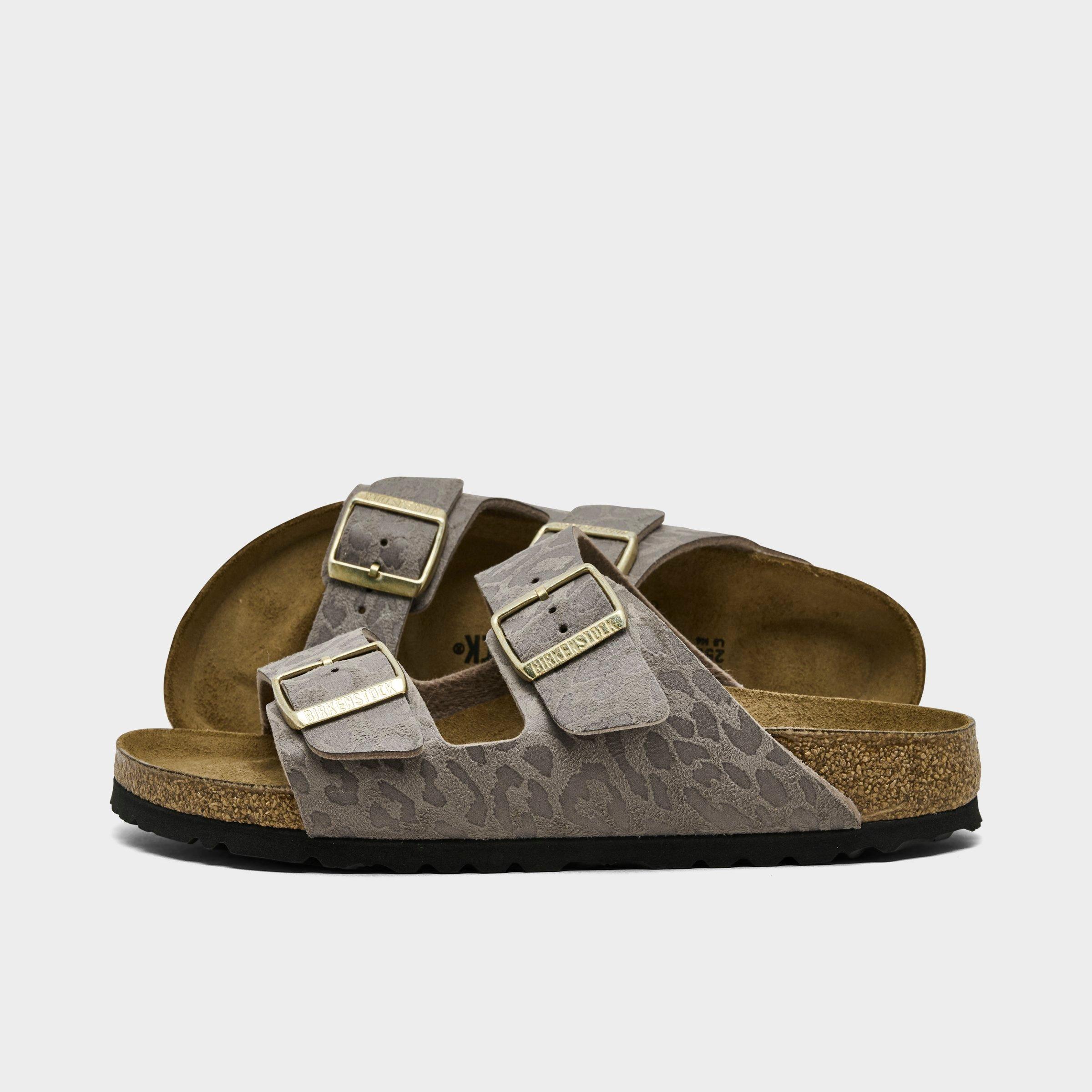 Birkenstock Women's Arizona Synthetics Sandals in SYN Leo Grey Taupe Size: 36