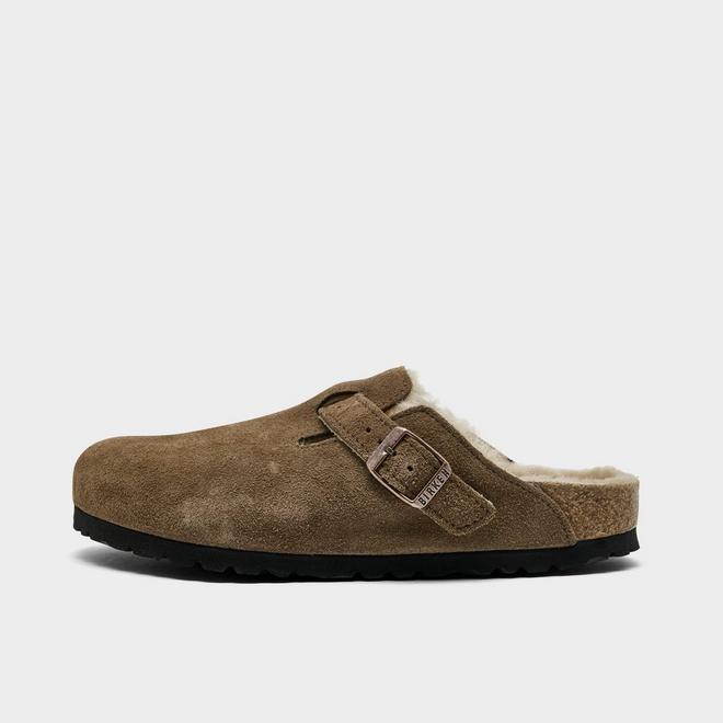 Women's Birkenstock Boston Shearling Suede Leather Clogs