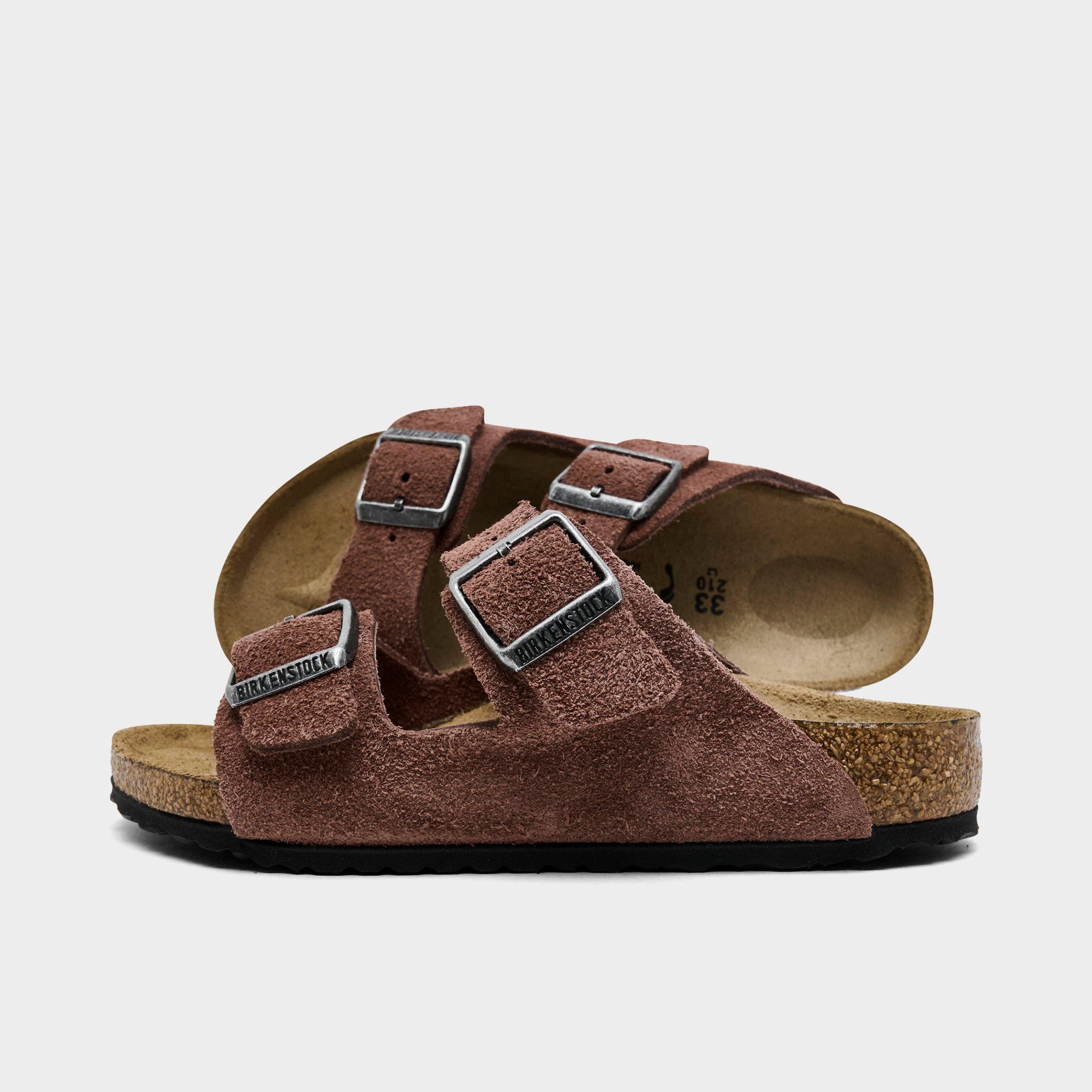 Birkenstock Little Kids Arizona Birkibuc Sandals in Pepper Size: 30