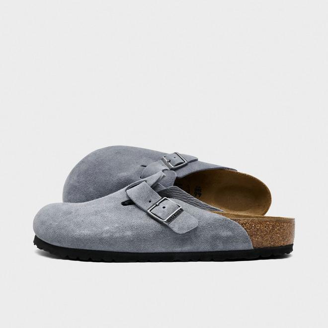 Men's Birkenstock Boston Suede Leather Birko-Flor Clogs