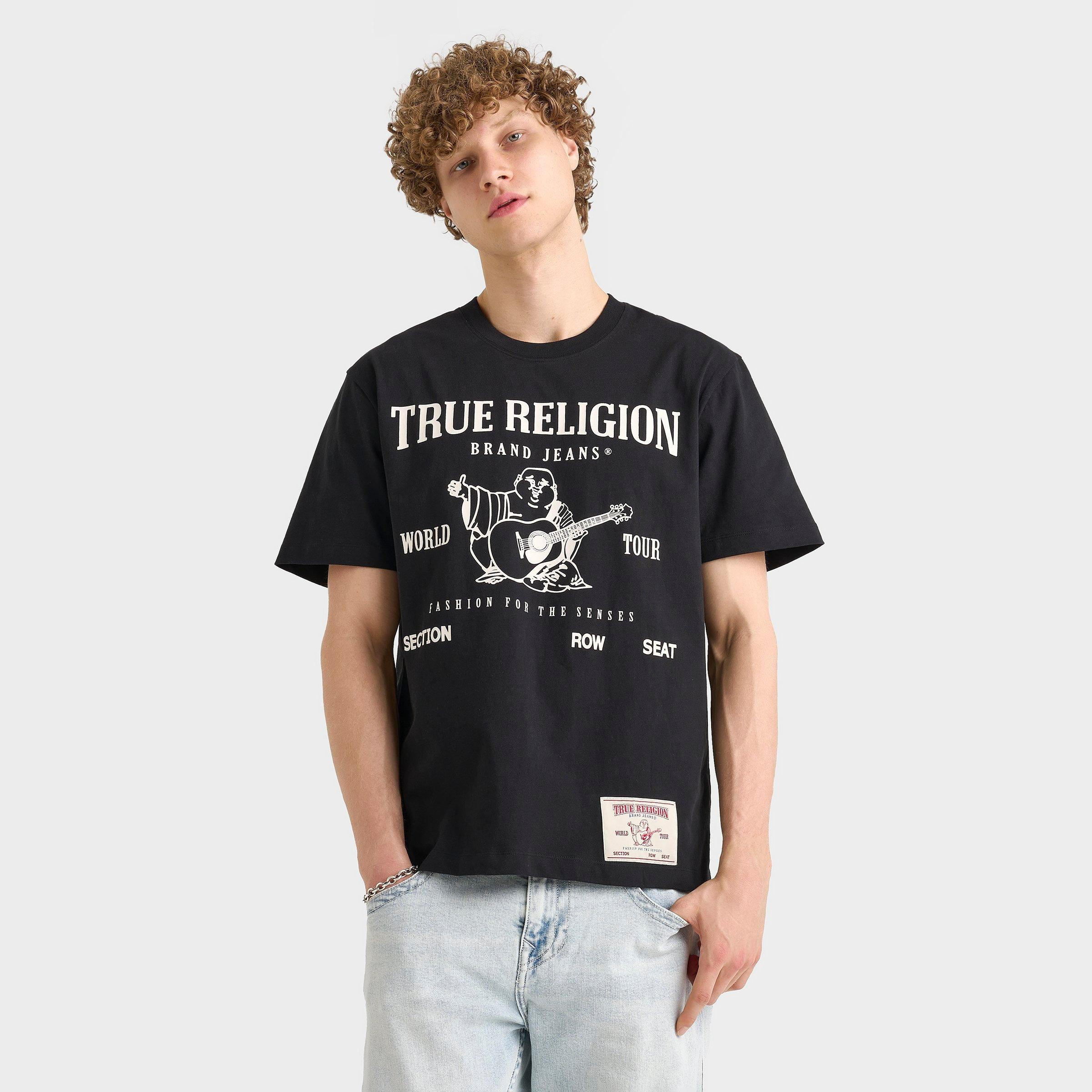 True Religion Men's World Tour Graphic T-Shirt in Jet Black Size: Small