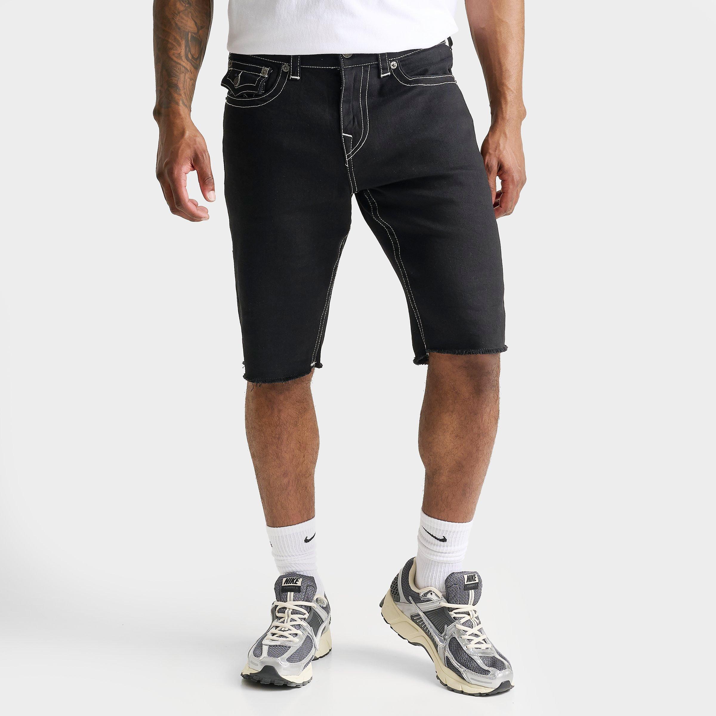 True Religion Men's Ricky Frayed Denim Shorts in Black Size: 30