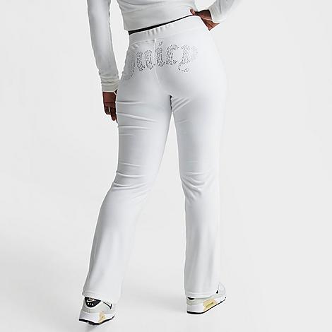 Juicy Couture Women's Og Big Bling Velour Track Pants In Cream Soda